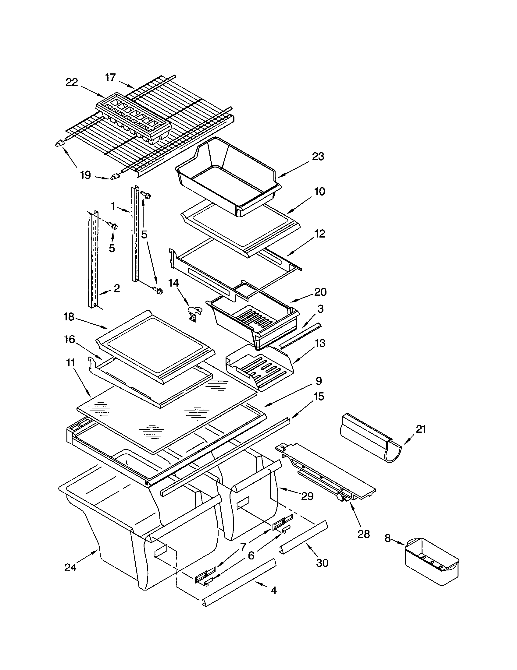 Kenmore 10671979100 shelf diagram