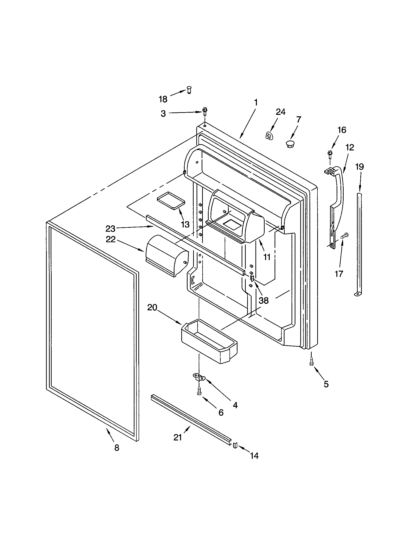 Kenmore 10671979100 refrigerator door diagram