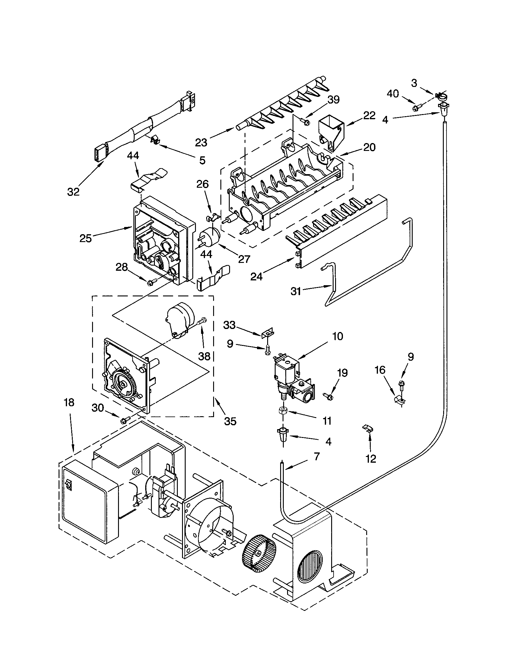 Kenmore 10671979100 icemaker diagram