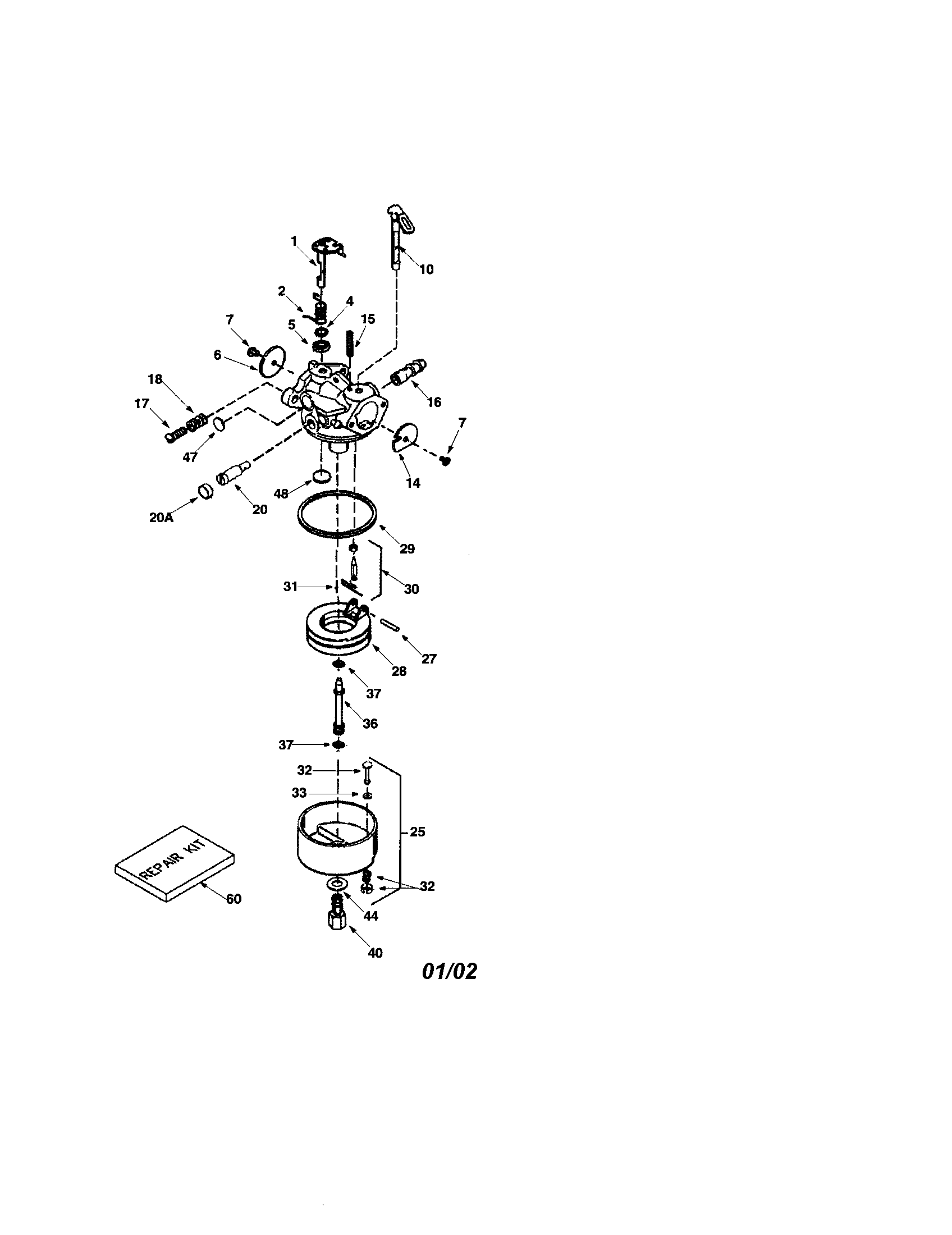 MTD 31AE5D8E099 carburetor (for snow thrower) diagram