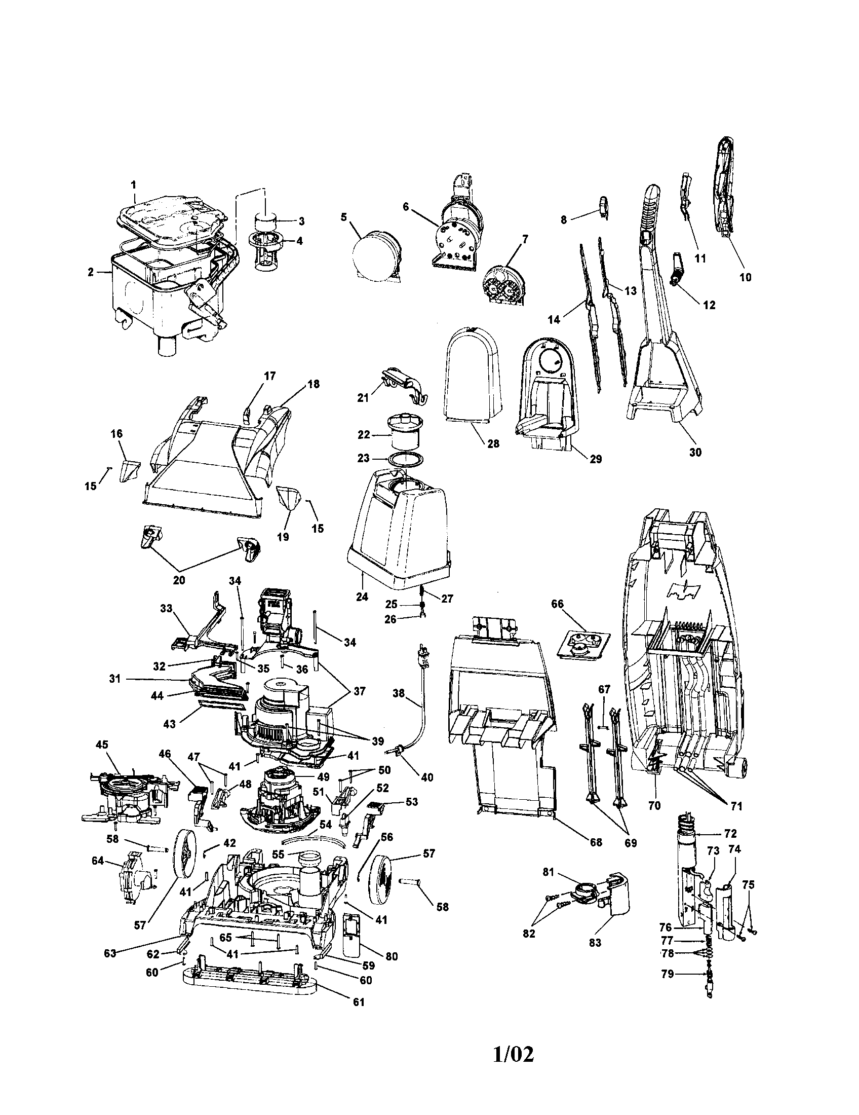 Hoover F6018900 power steamer diagram