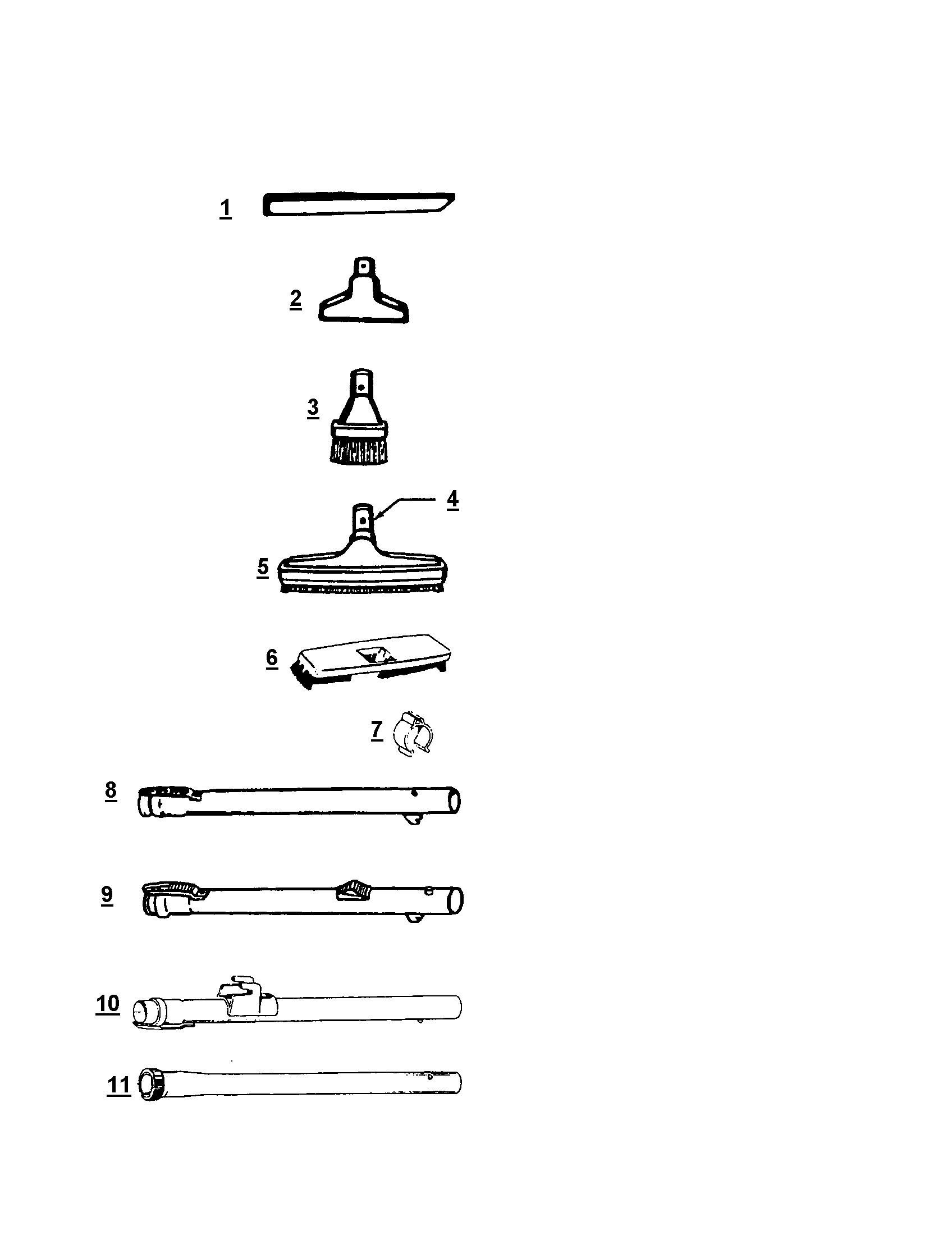 Hoover S3530 cleaning tools diagram