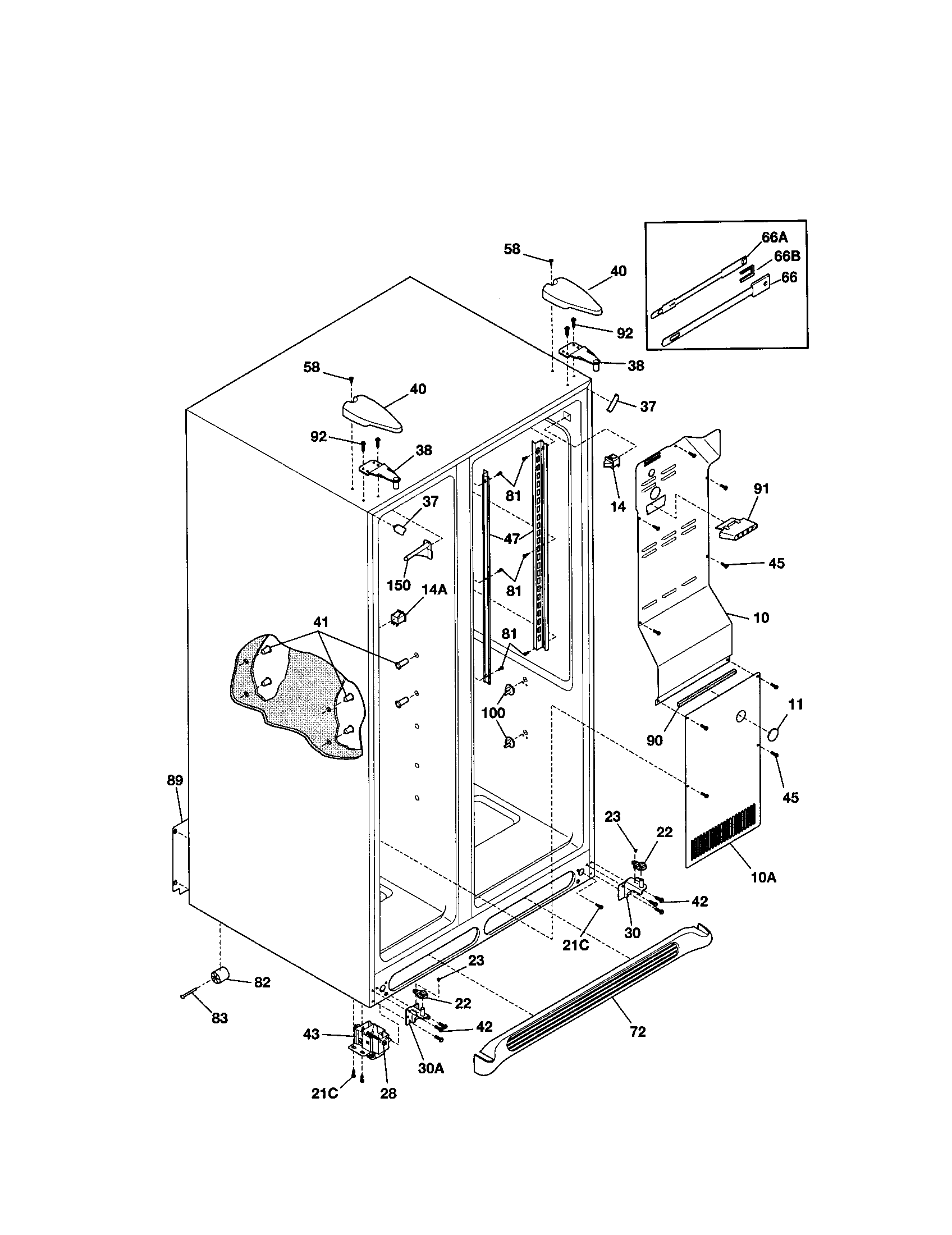 Kenmore 25351692103 cabinet diagram