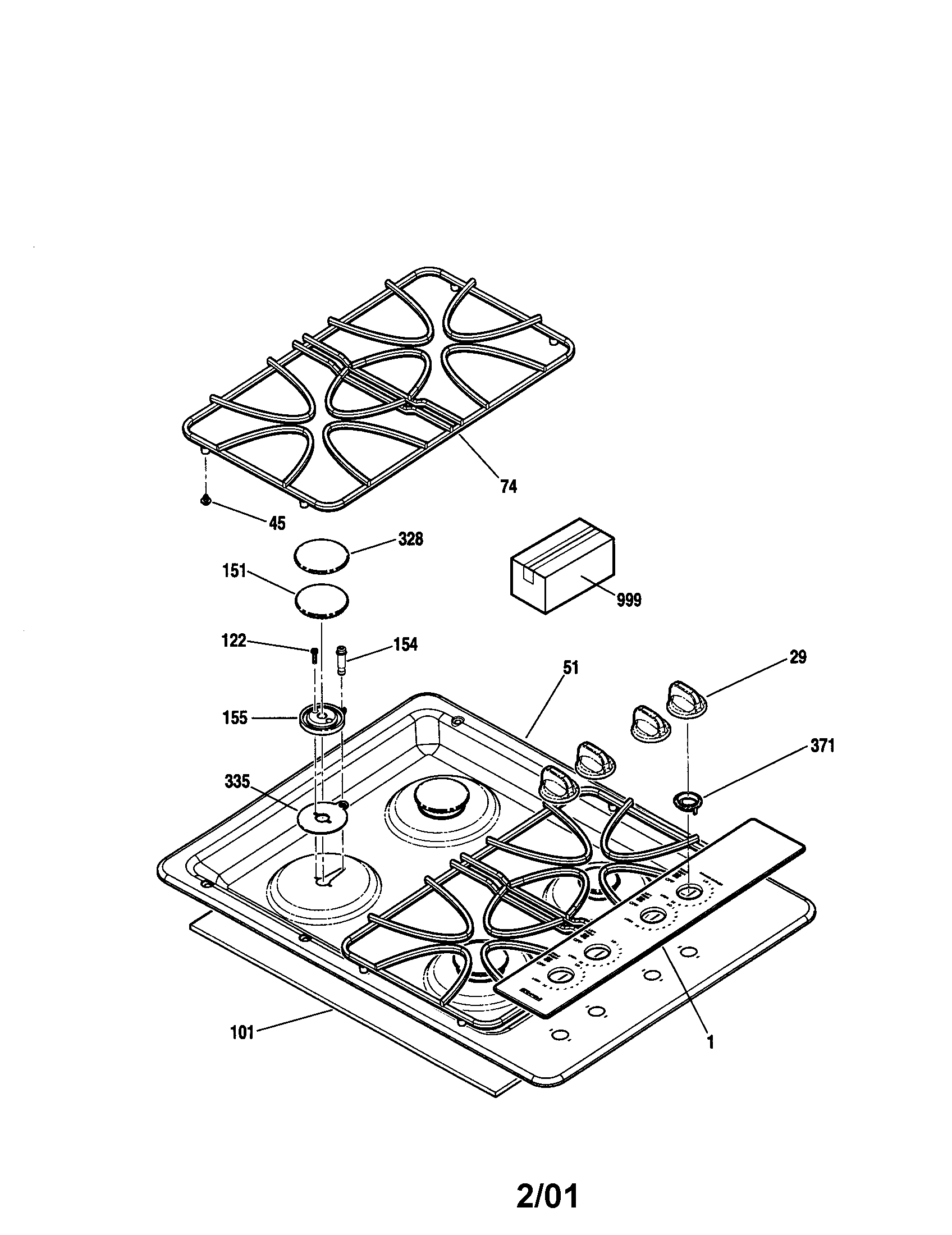Kenmore 91132214101 maintop diagram