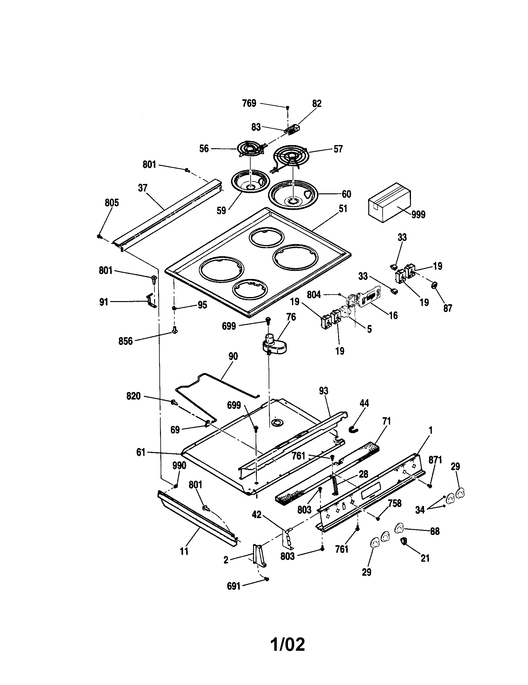 Kenmore 9114624020 maintop diagram