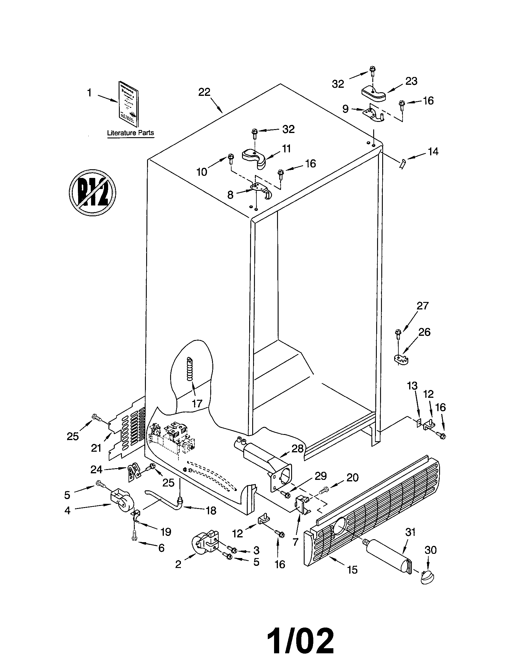 Kenmore 10652274201 cabinet diagram