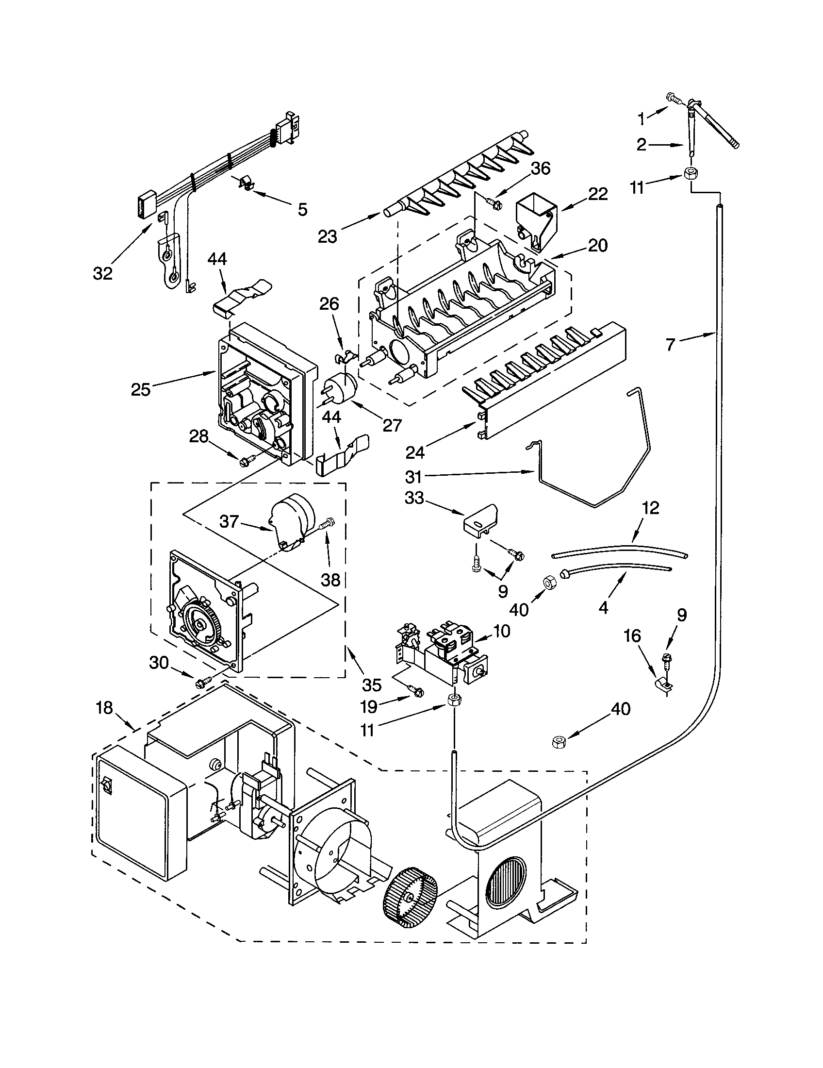 Kenmore 10652274201 icemaker diagram