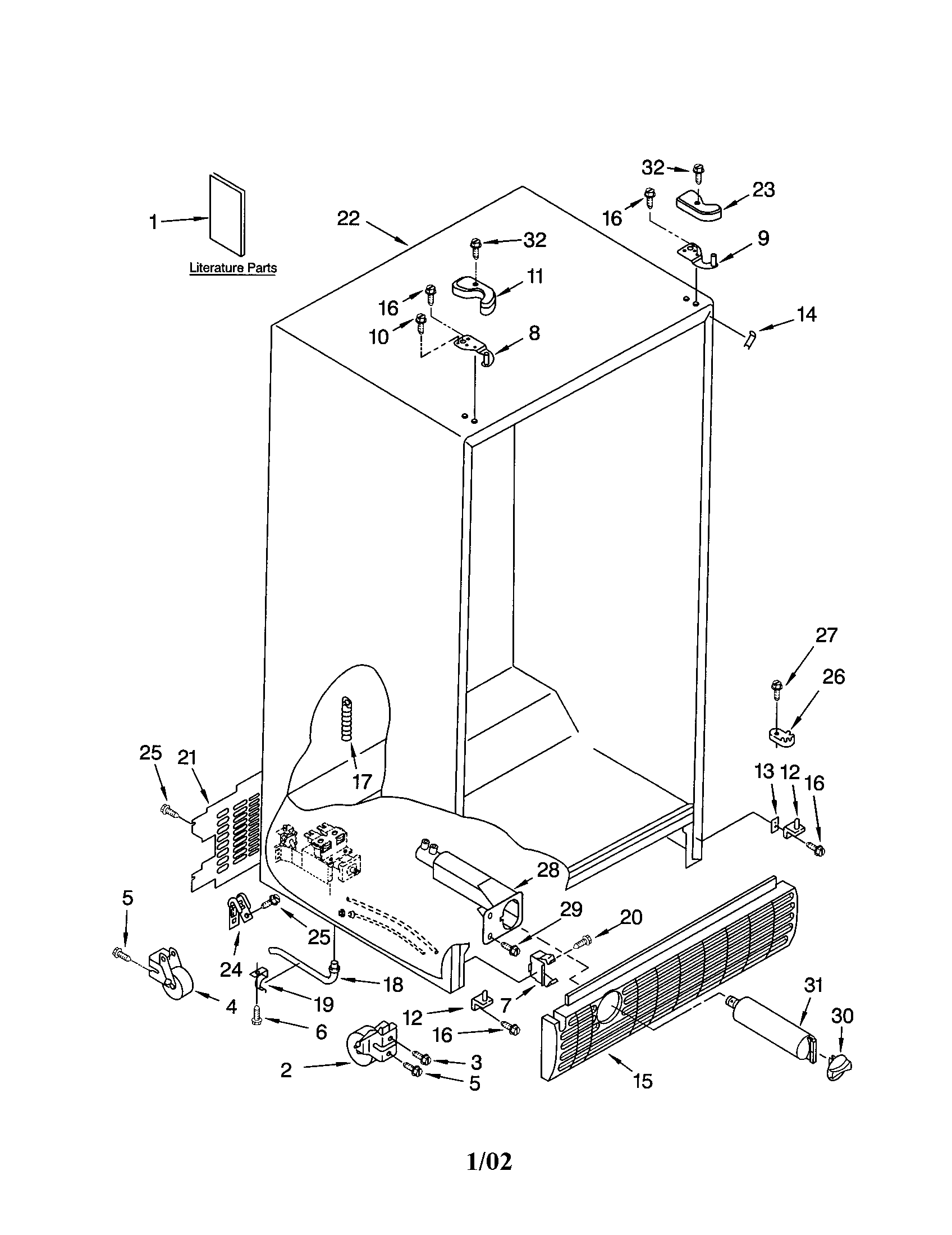 Kenmore 10651284200 cabinet diagram