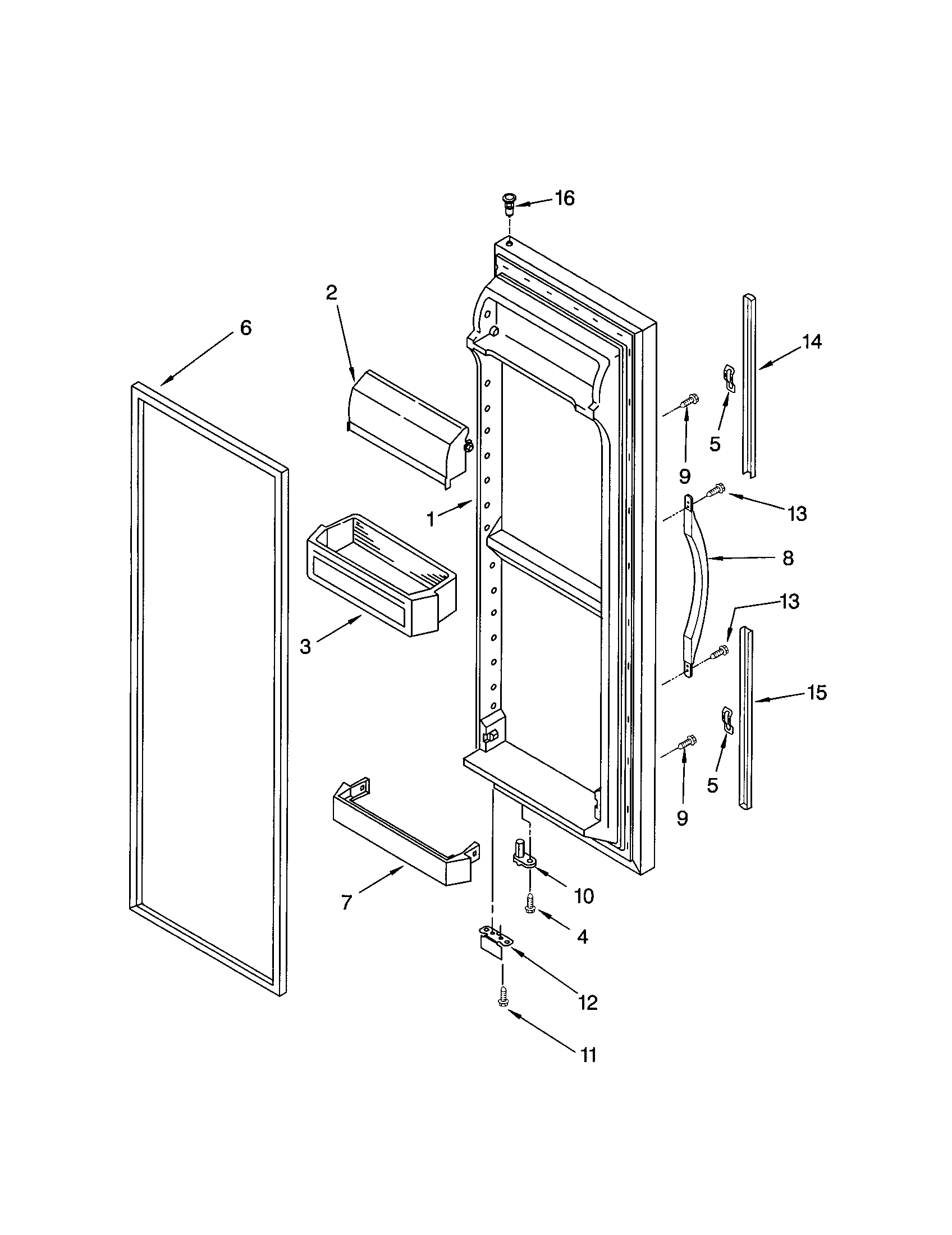 Kenmore 10651284200 refrigerator door diagram