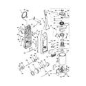 Kenmore 11631722001 dust compartment and motor diagram