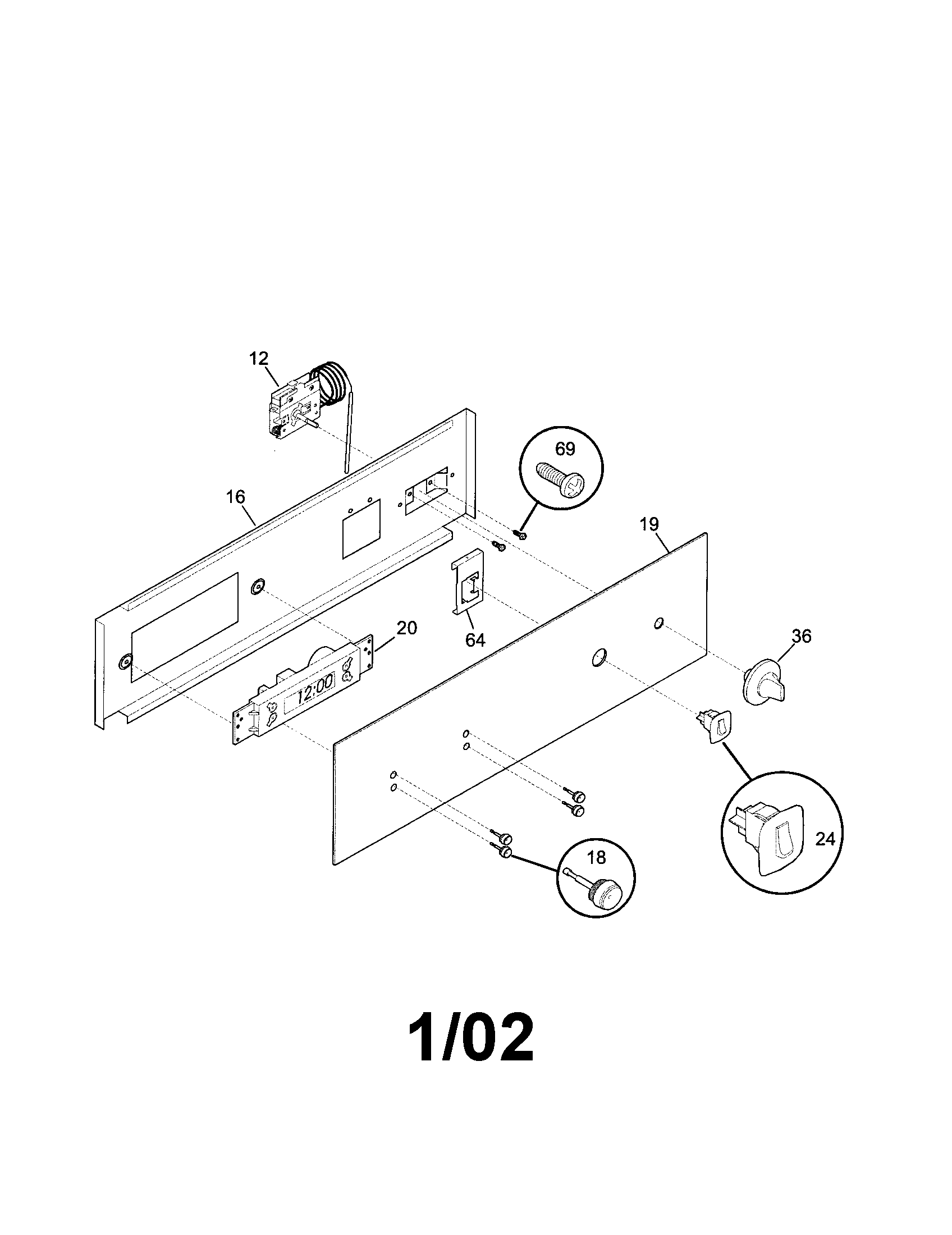 Frigidaire FGB504CHBB control panel diagram
