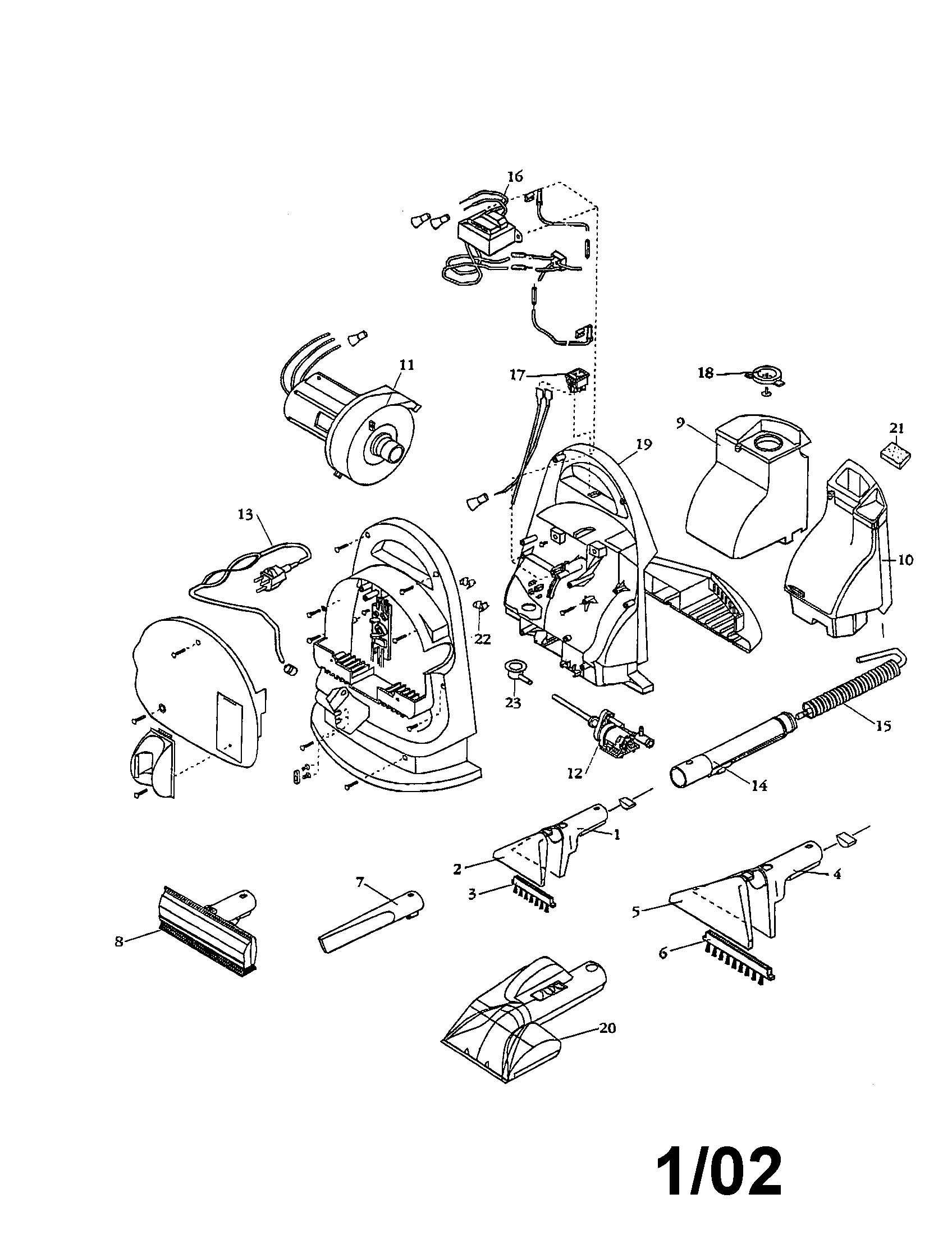 Bissell 1720-6 portable deep cleaner diagram