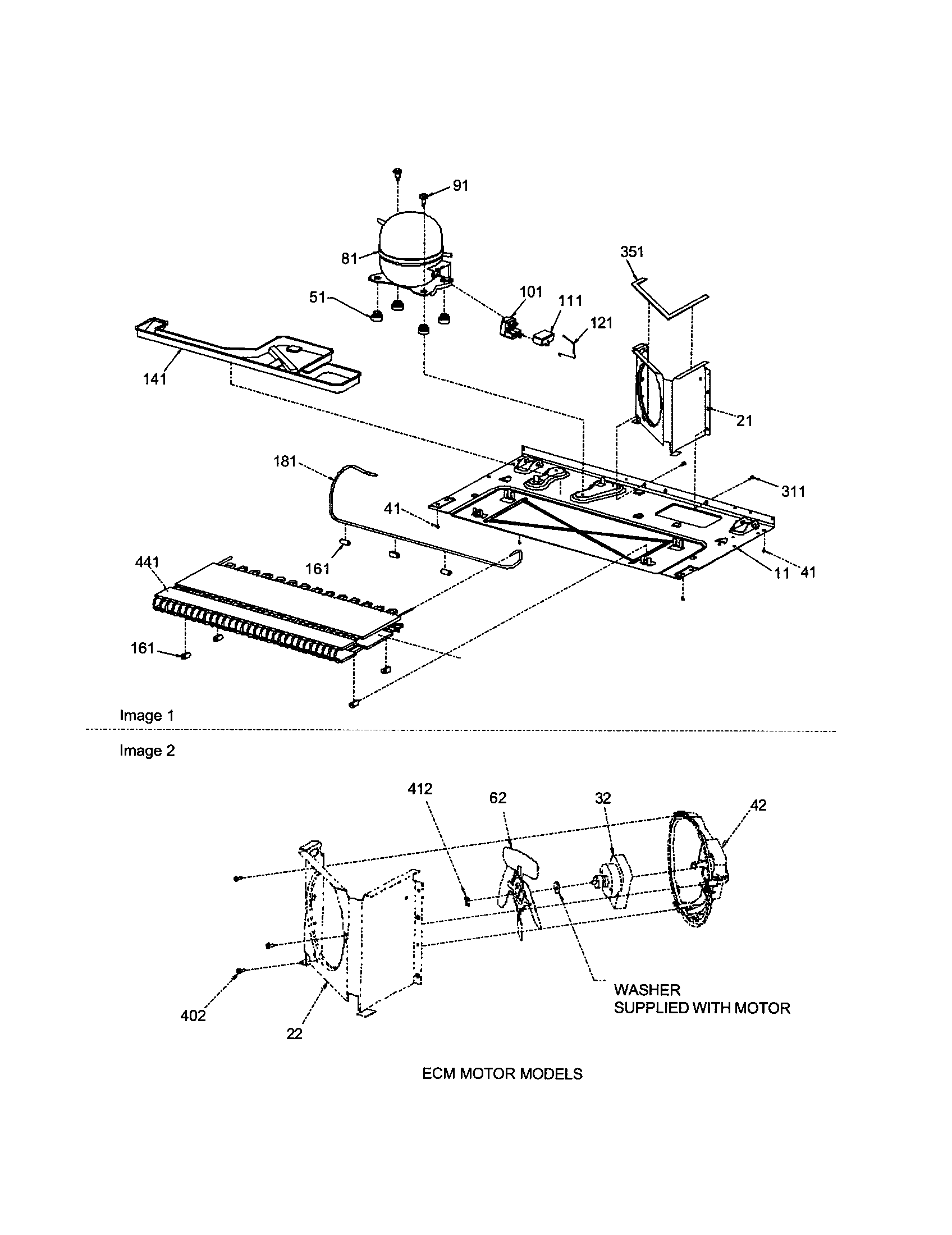 Amana ARSE664BW-PARSE664BW0 machine compartment diagram