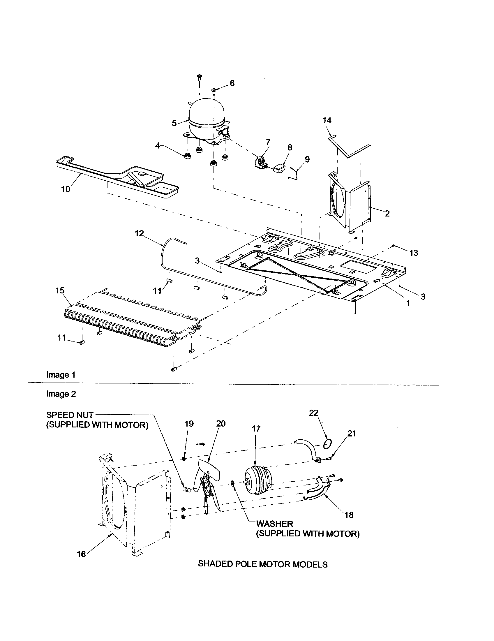 Amana ARS2606BW-PARS2606BW0 machine compartment diagram