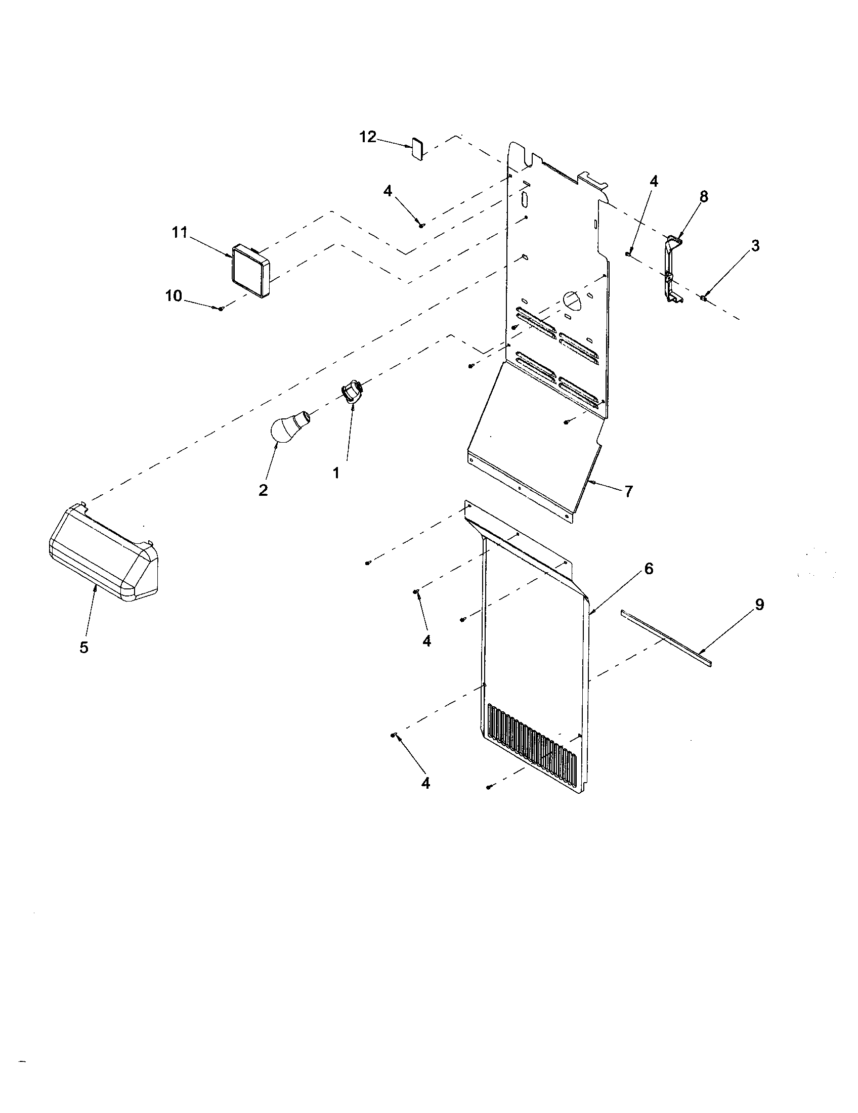 Amana ARS2606BW-PARS2606BW0 freezer lighting/freezer back diagram