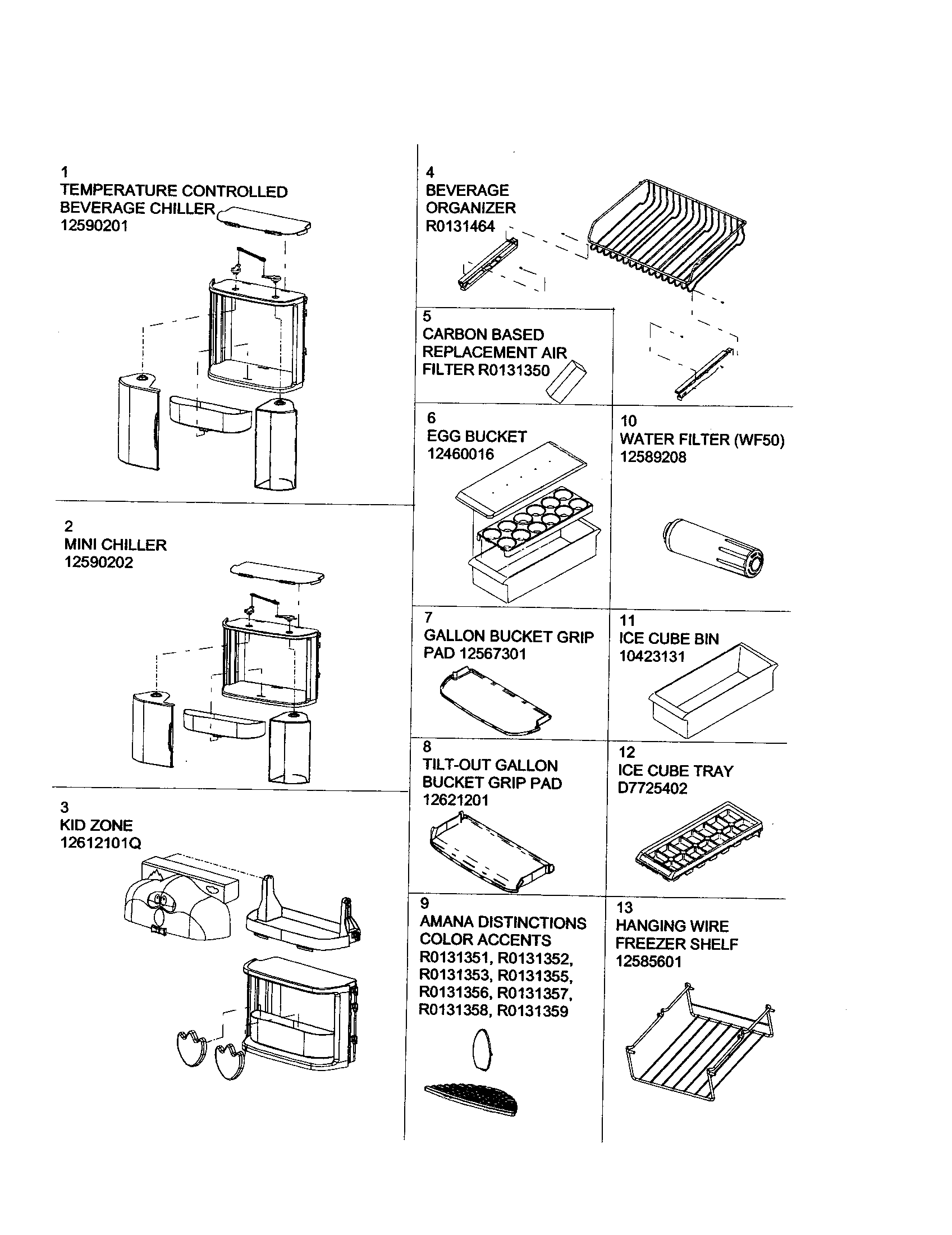 Amana ARS2606BW-PARS2606BW0 accessories diagram
