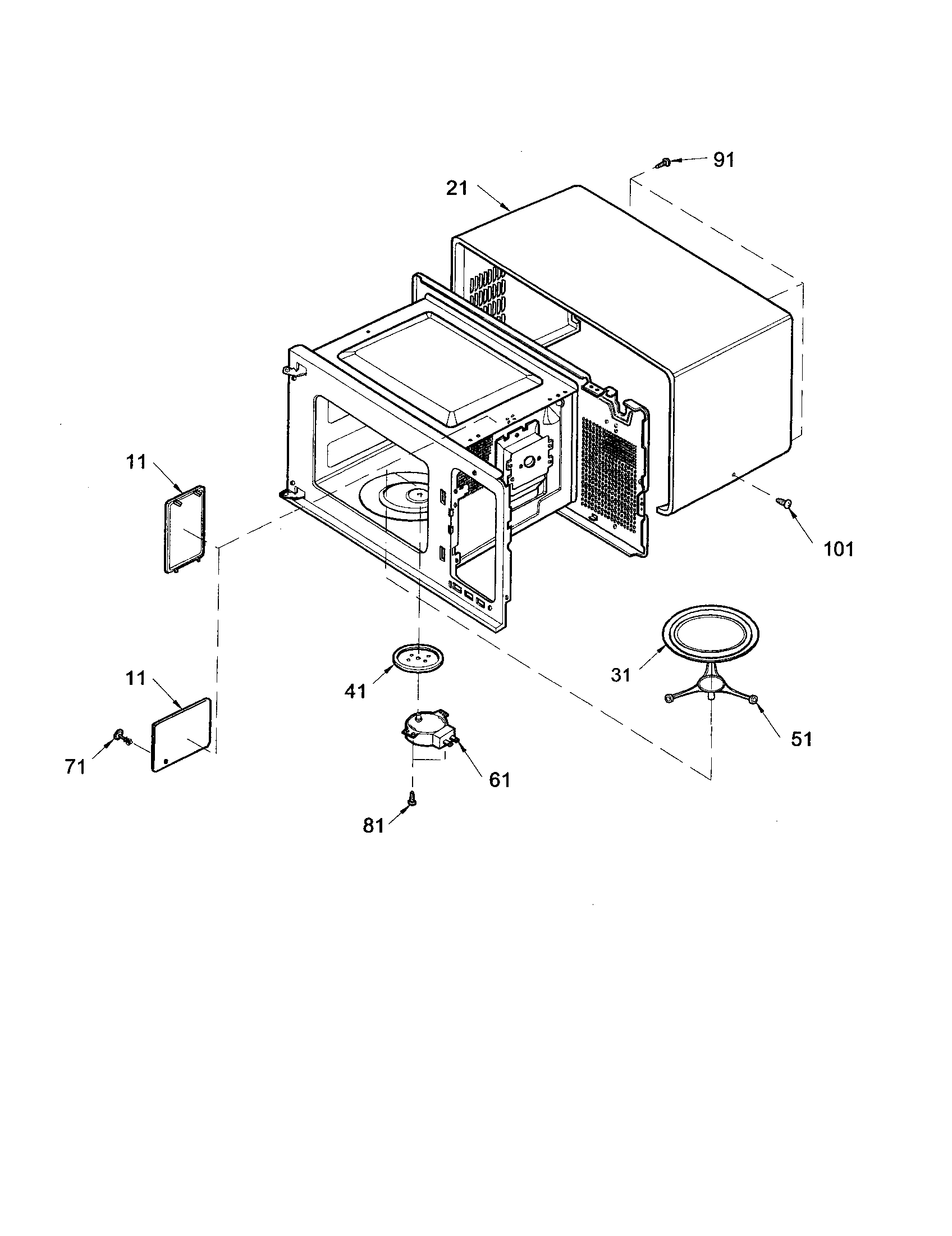 Amana ACM1420AW-PACM1420AW0 oven cavity diagram