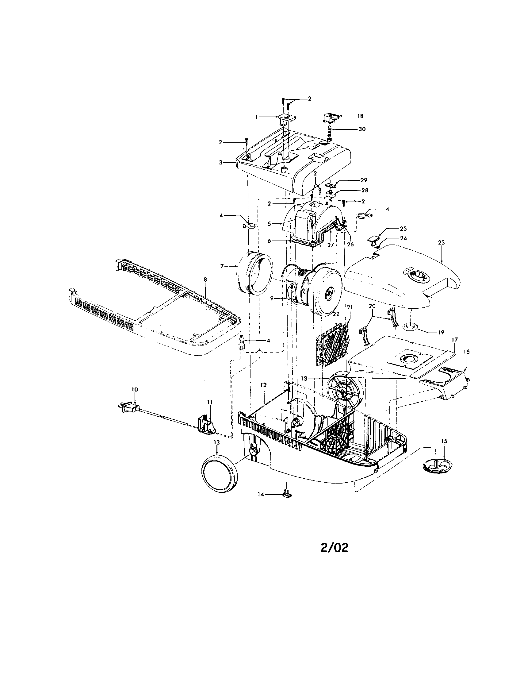 Hoover S3527 base and housing diagram