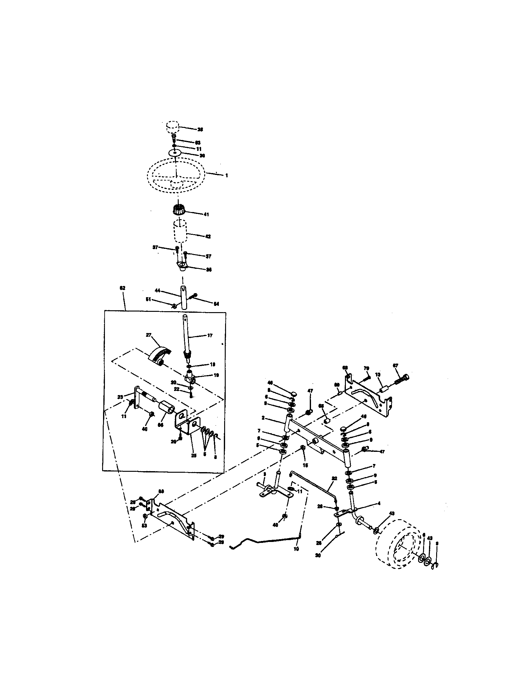 Craftsman 917258562 steering assembly diagram