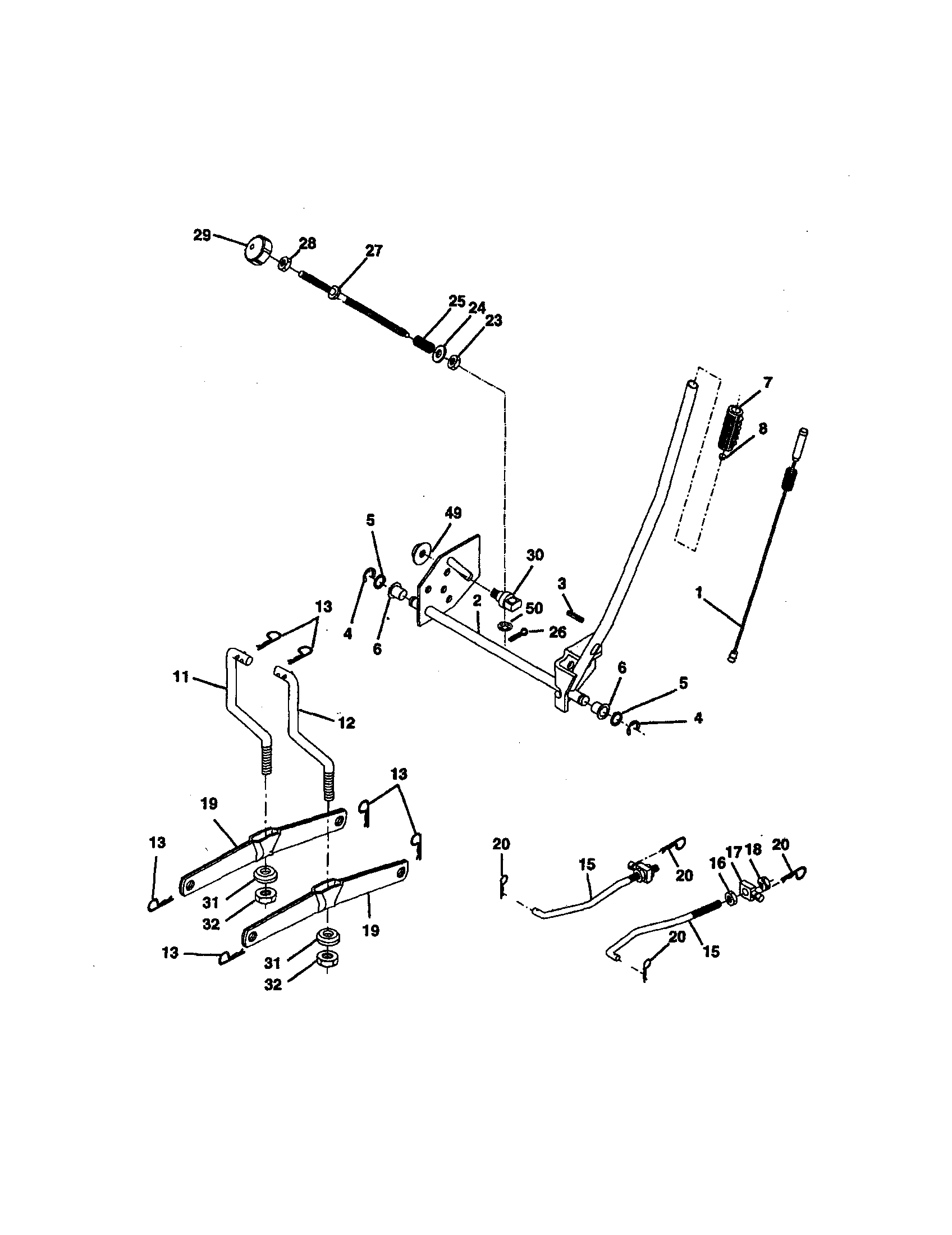 Craftsman 917258562 mower lift diagram
