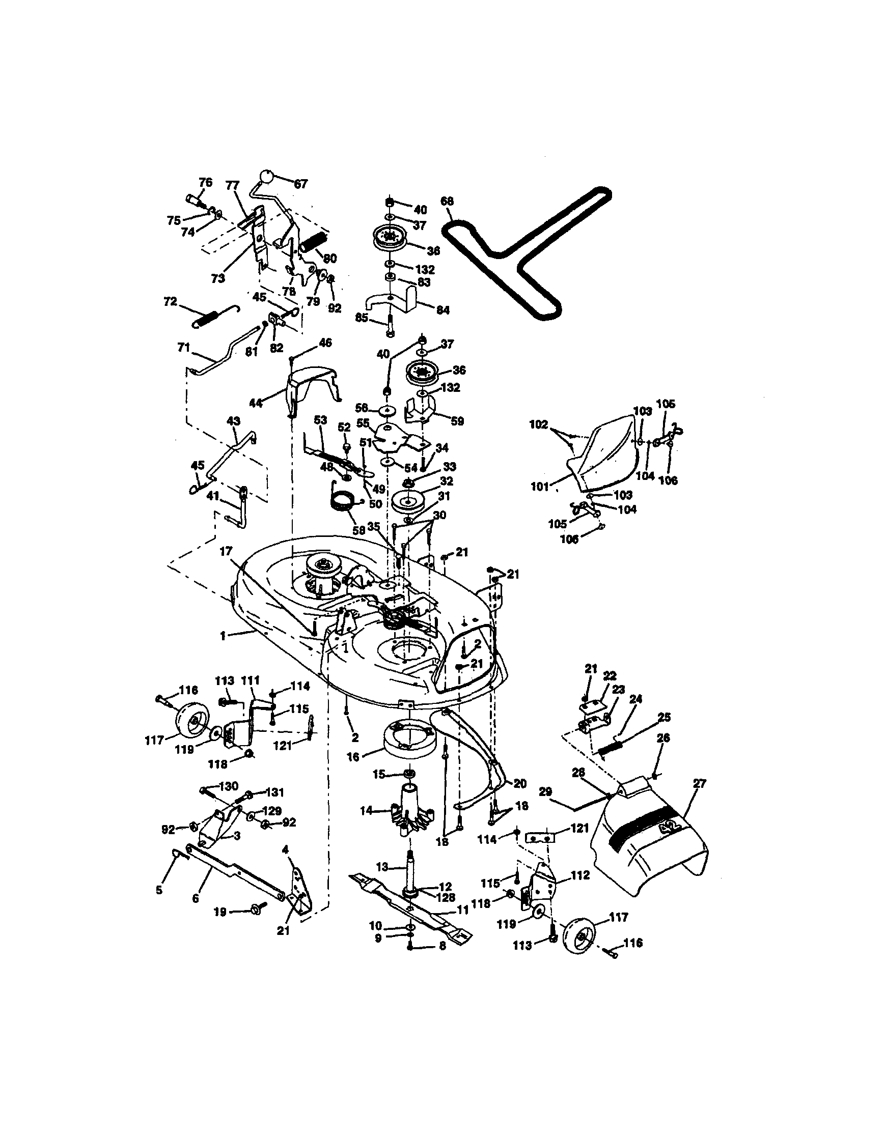 Craftsman 917258562 mower deck diagram