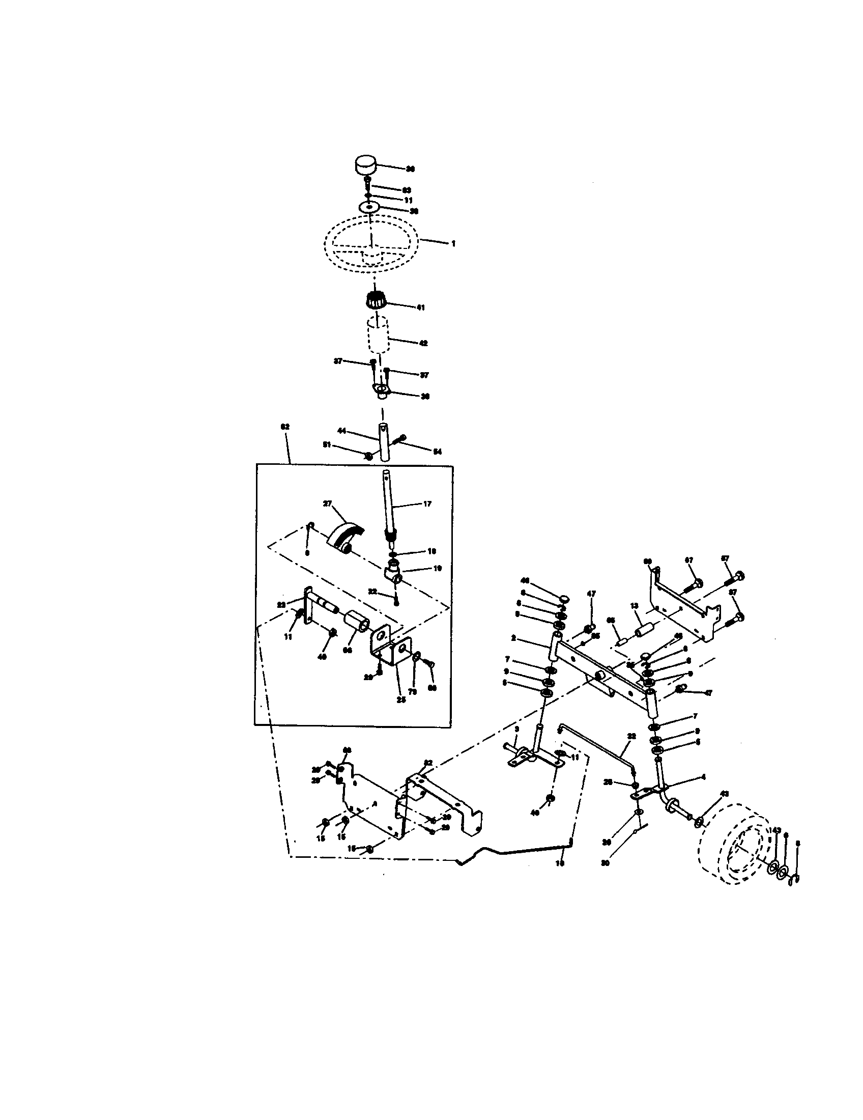 Craftsman 917270814 steering assembly diagram