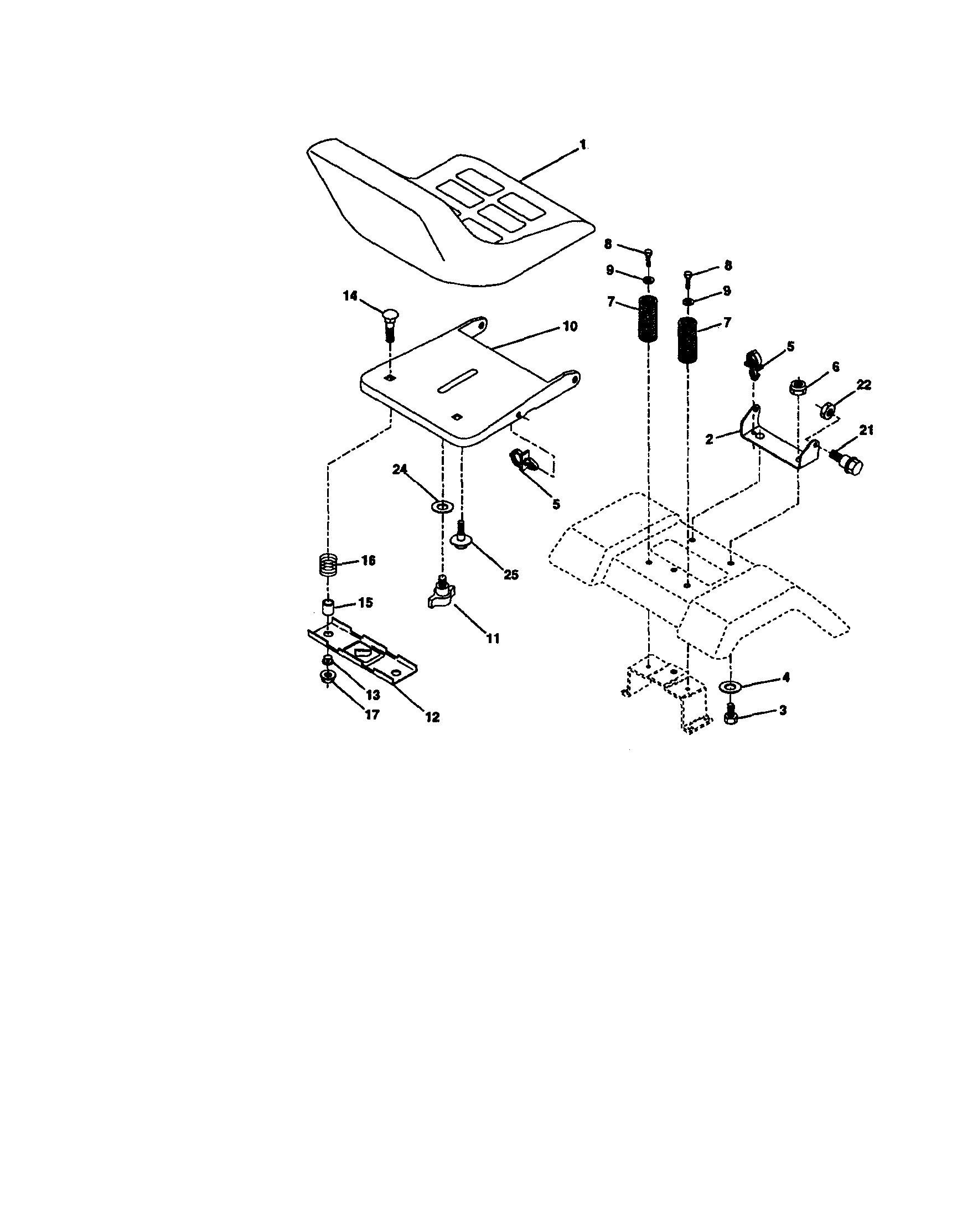 Craftsman 917270814 seat assembly diagram