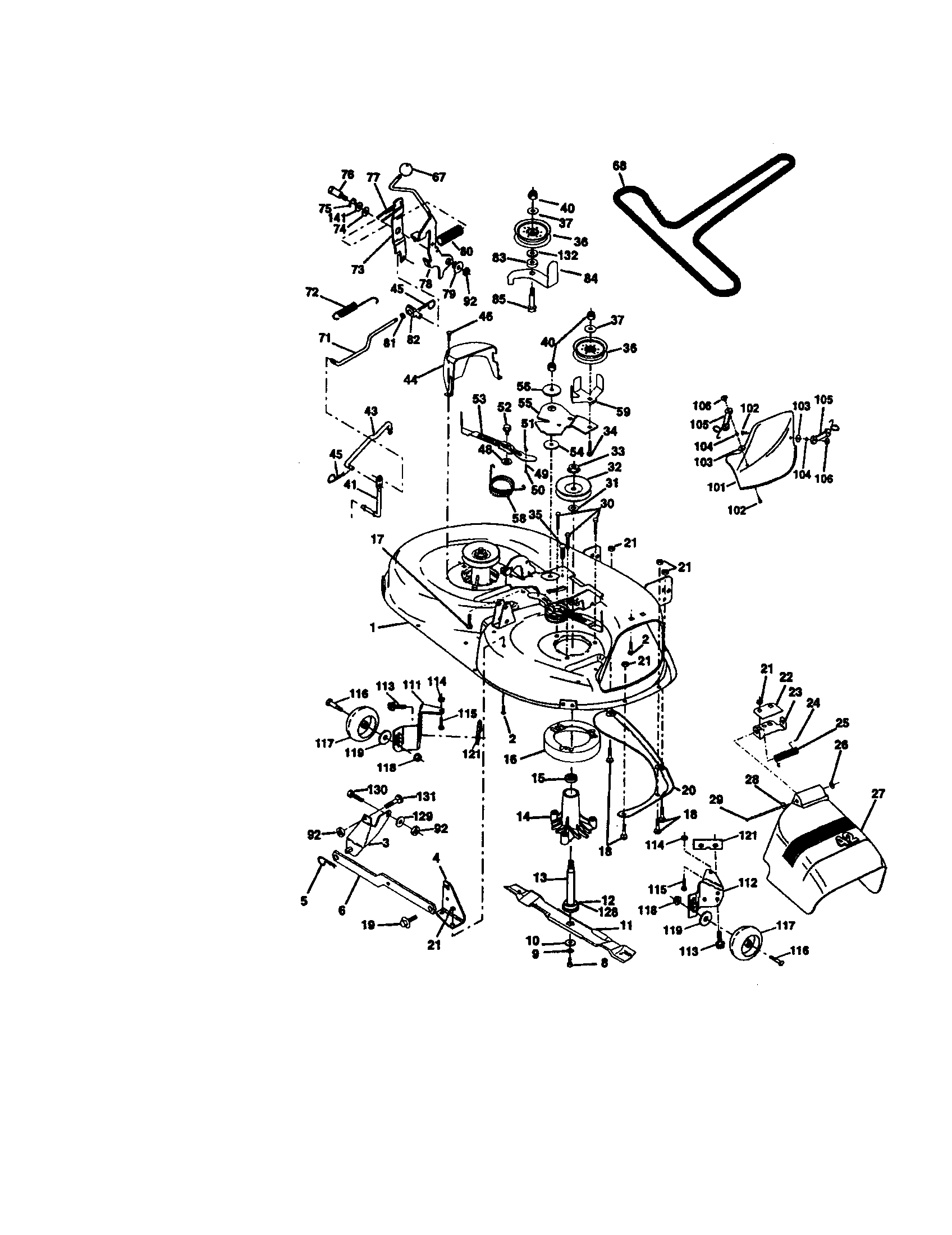 Craftsman 917270814 mower deck diagram