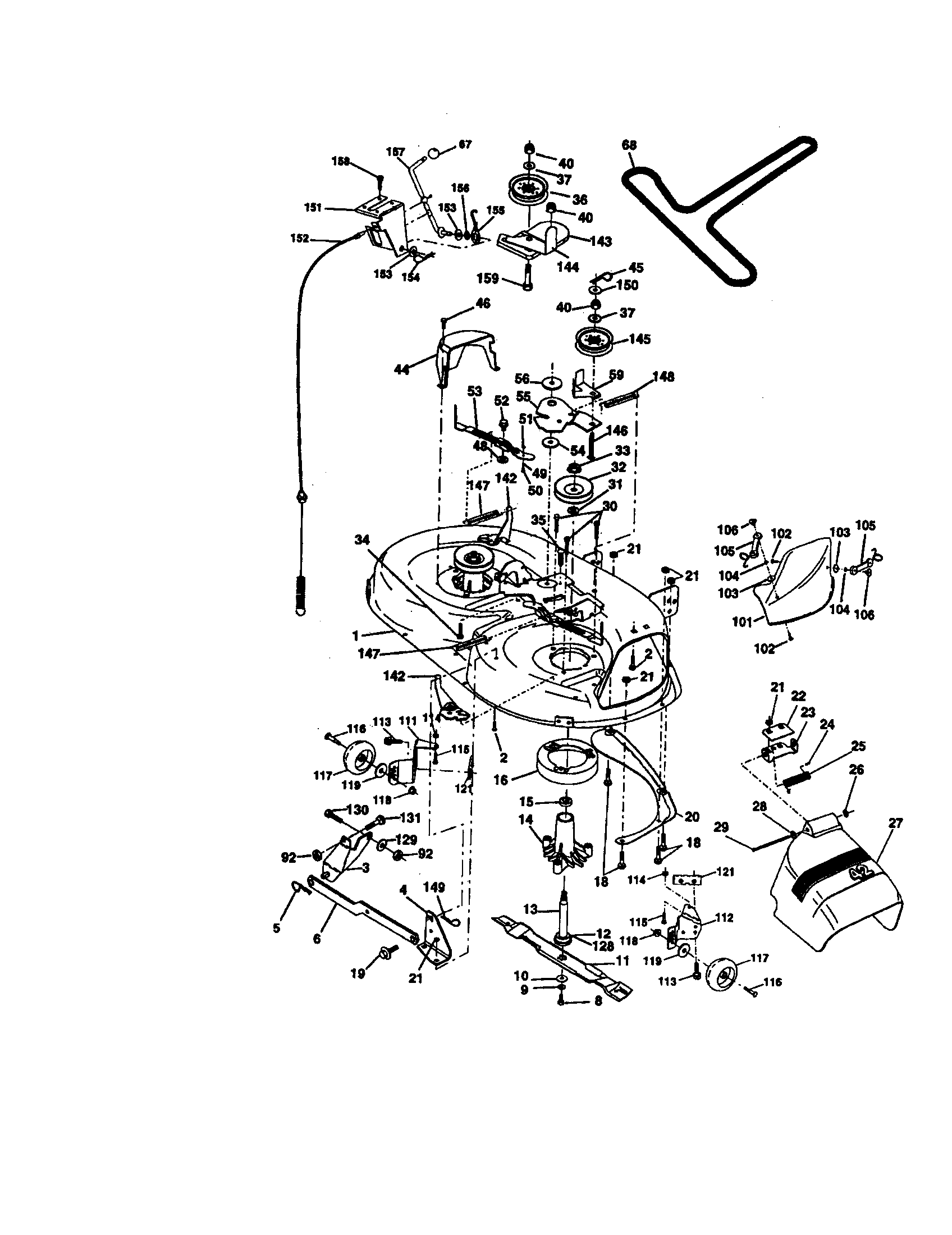 Craftsman 917270815 mower deck diagram