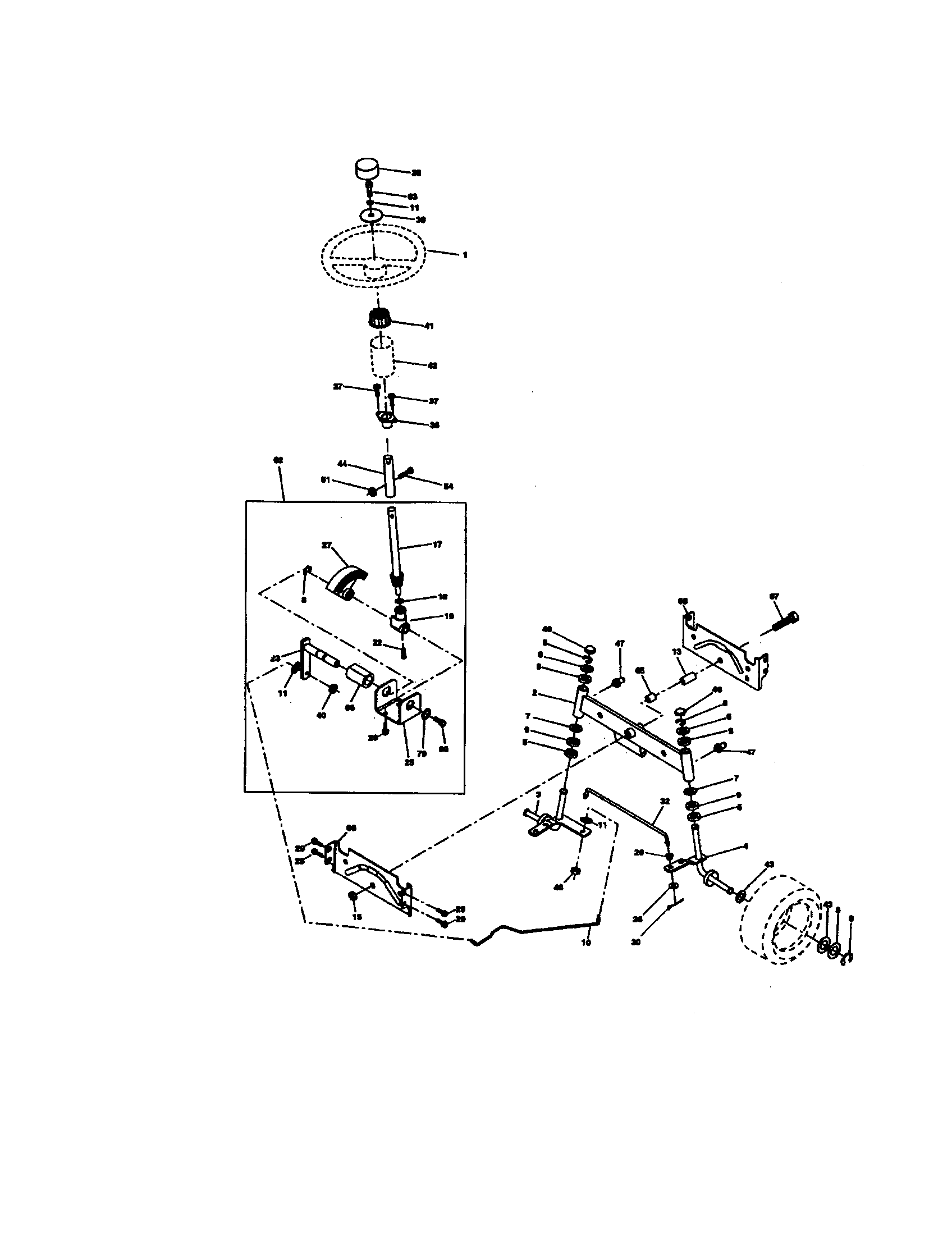 Craftsman 917270851 steering assembly diagram