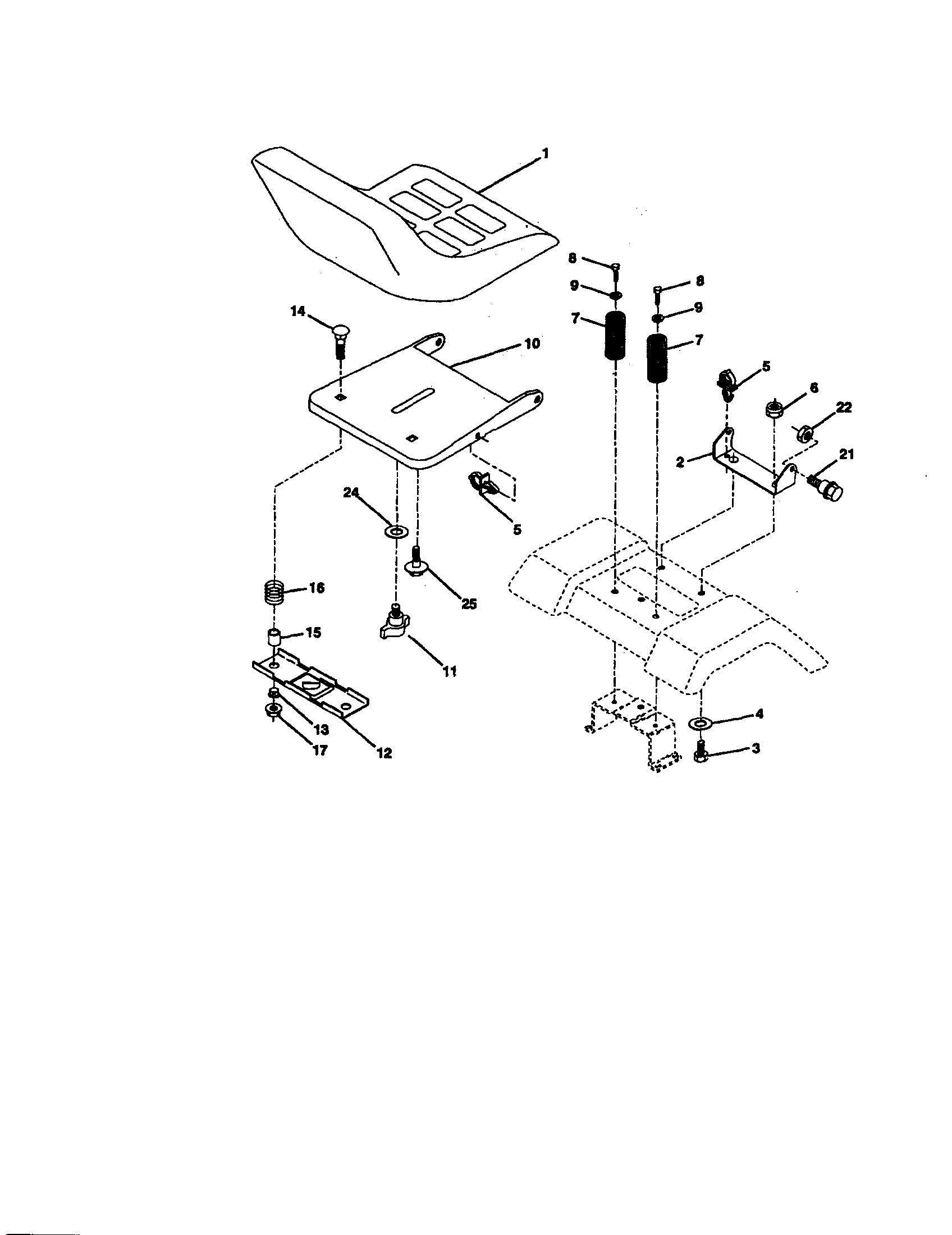 Craftsman 917270851 seat assembly diagram
