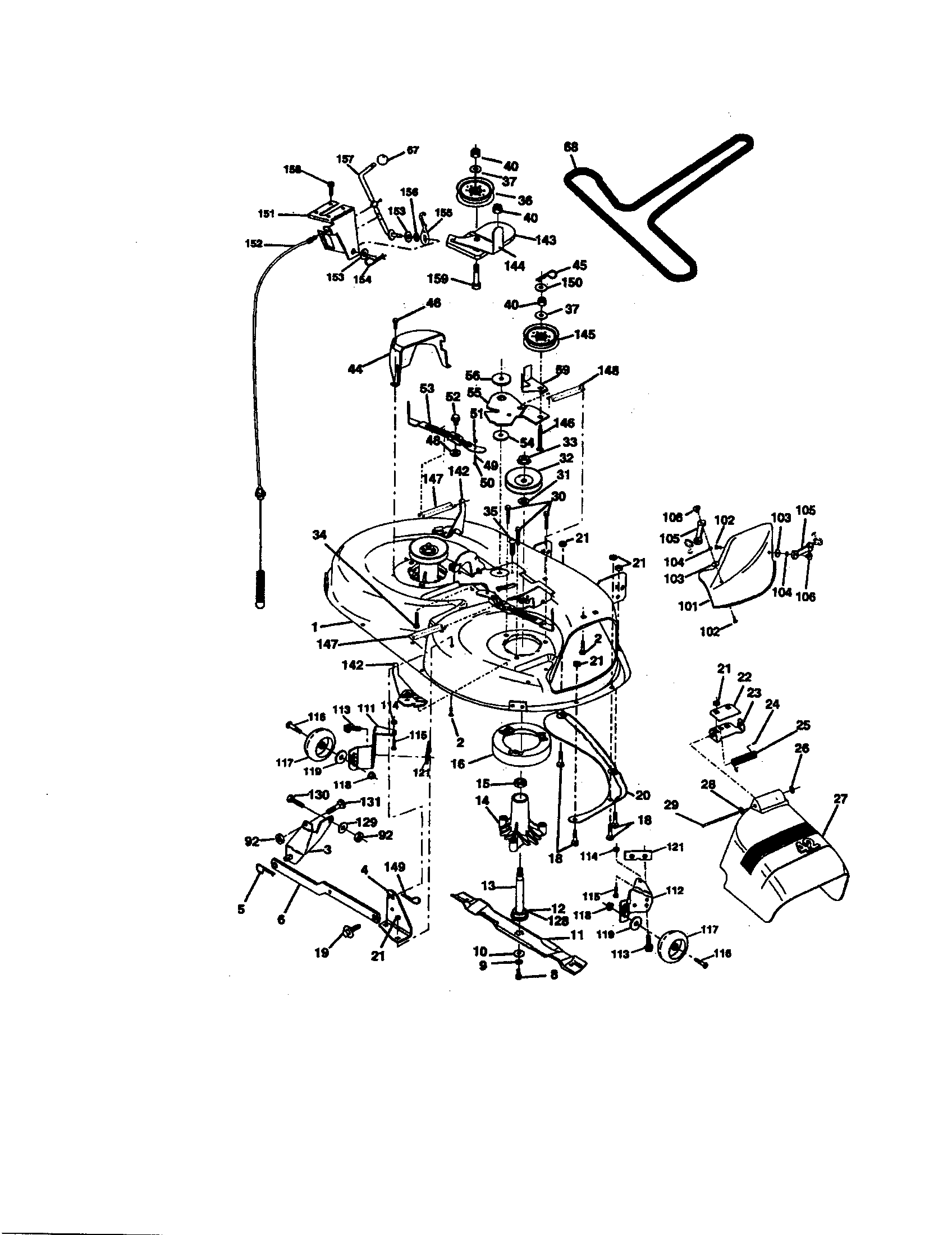 Craftsman 917270851 mower deck diagram