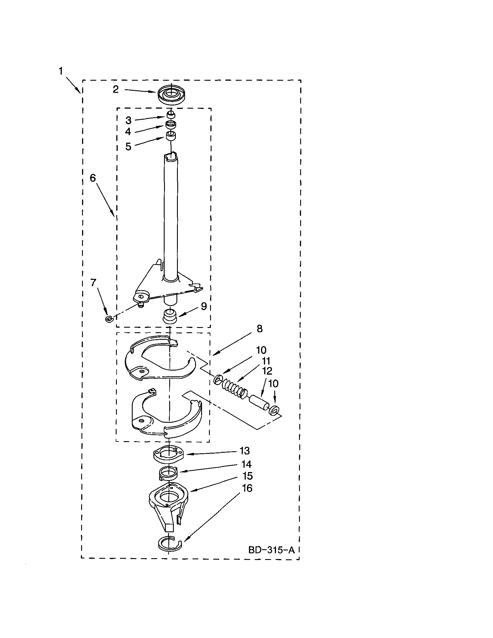 Kenmore 11023712200 brake and drive tube diagram