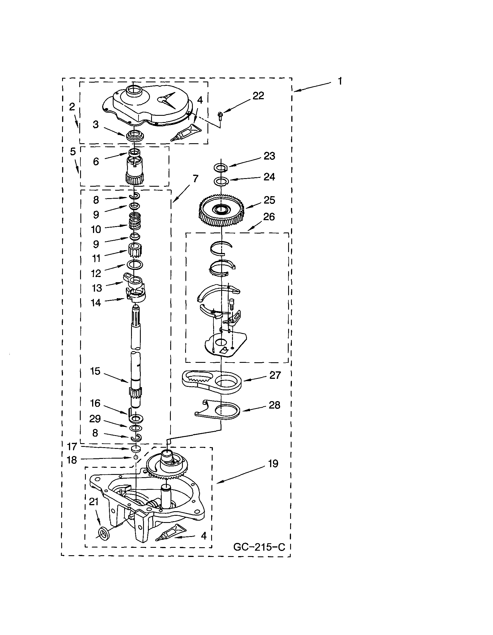 Kenmore 11023712200 gearcase diagram