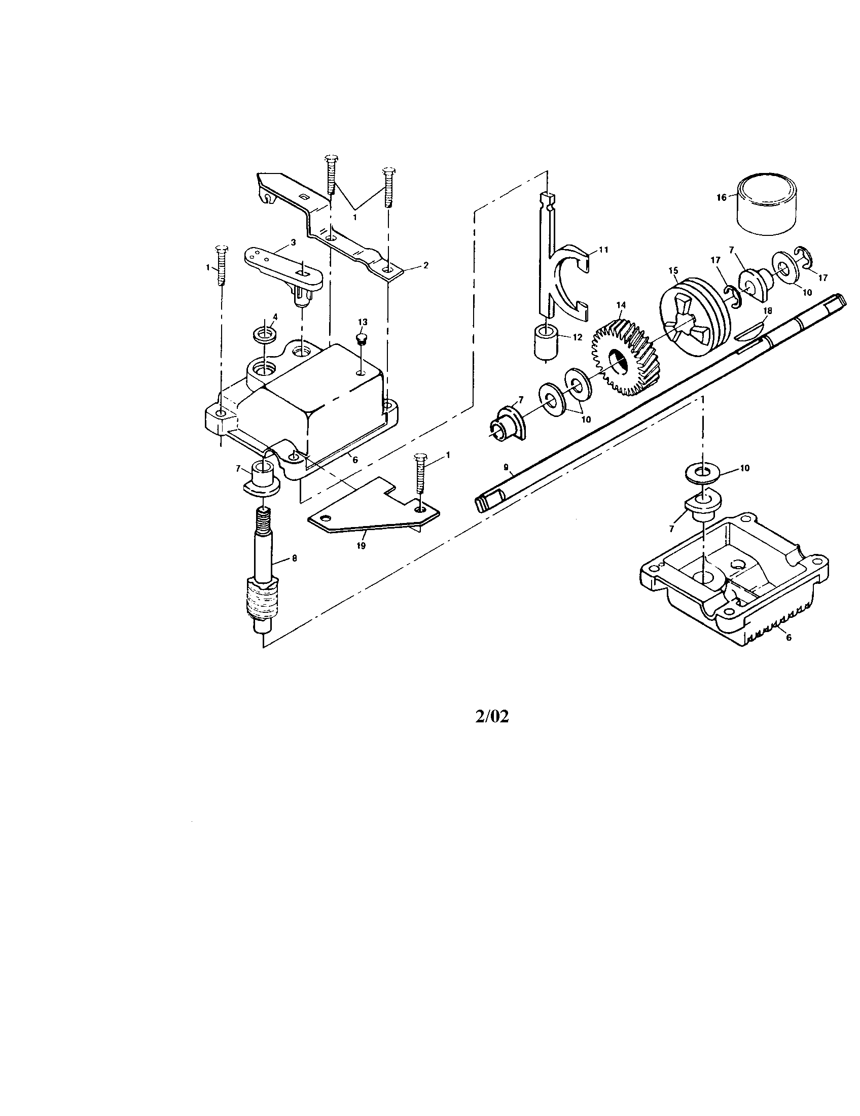 Poulan PR65Y21MA gear case assembly diagram