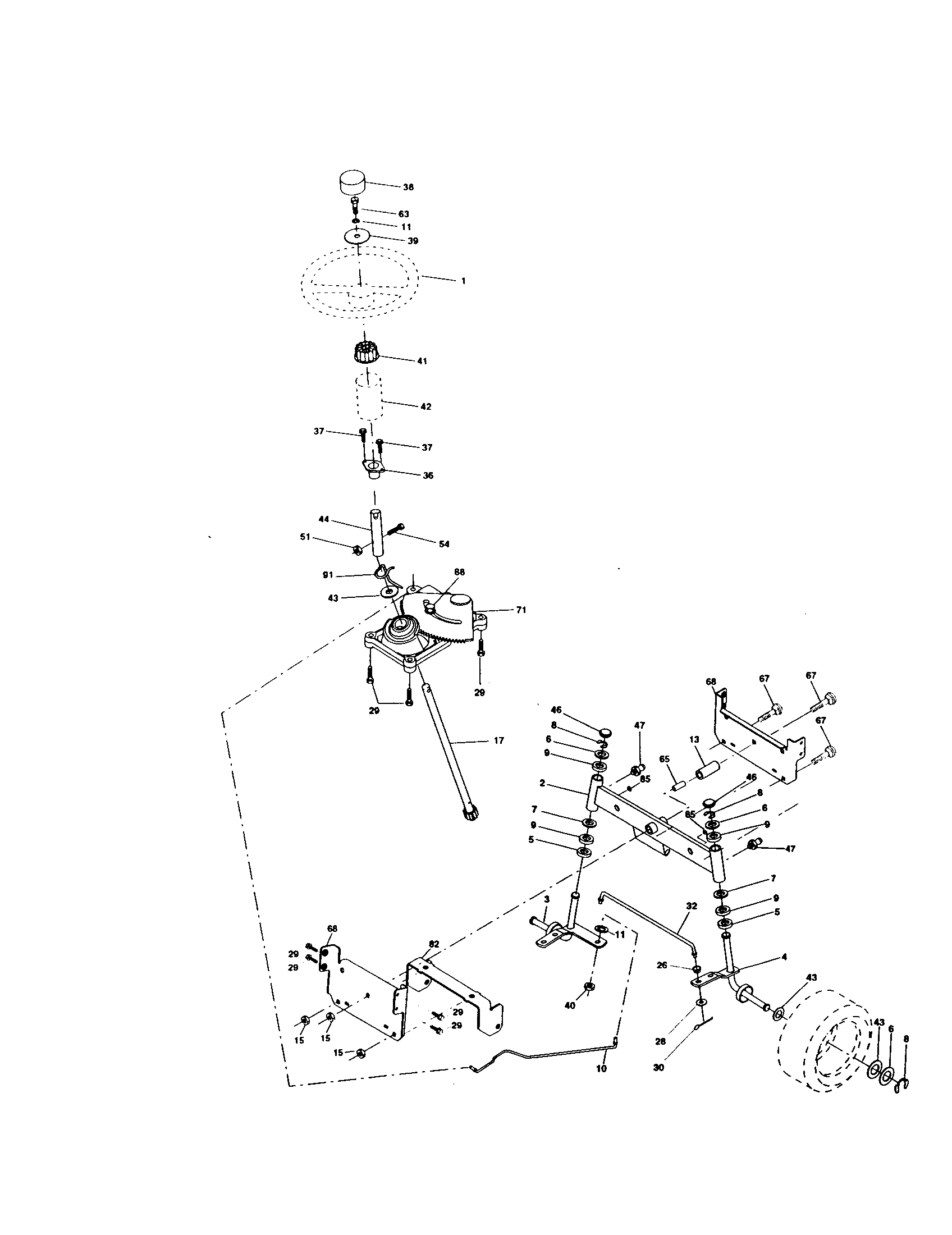 Craftsman 917272083 steering assembly diagram