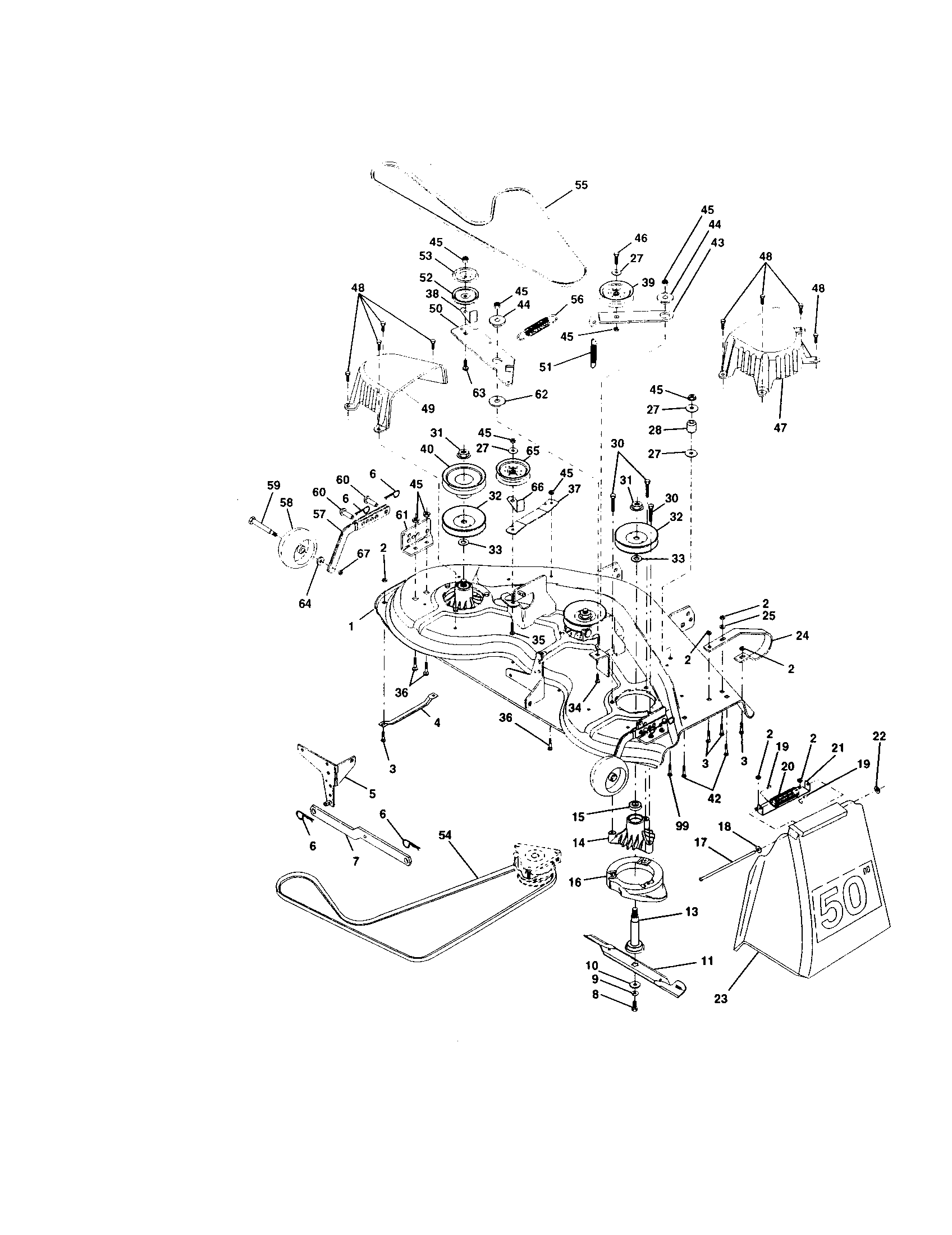 Craftsman 917275041 mower deck diagram