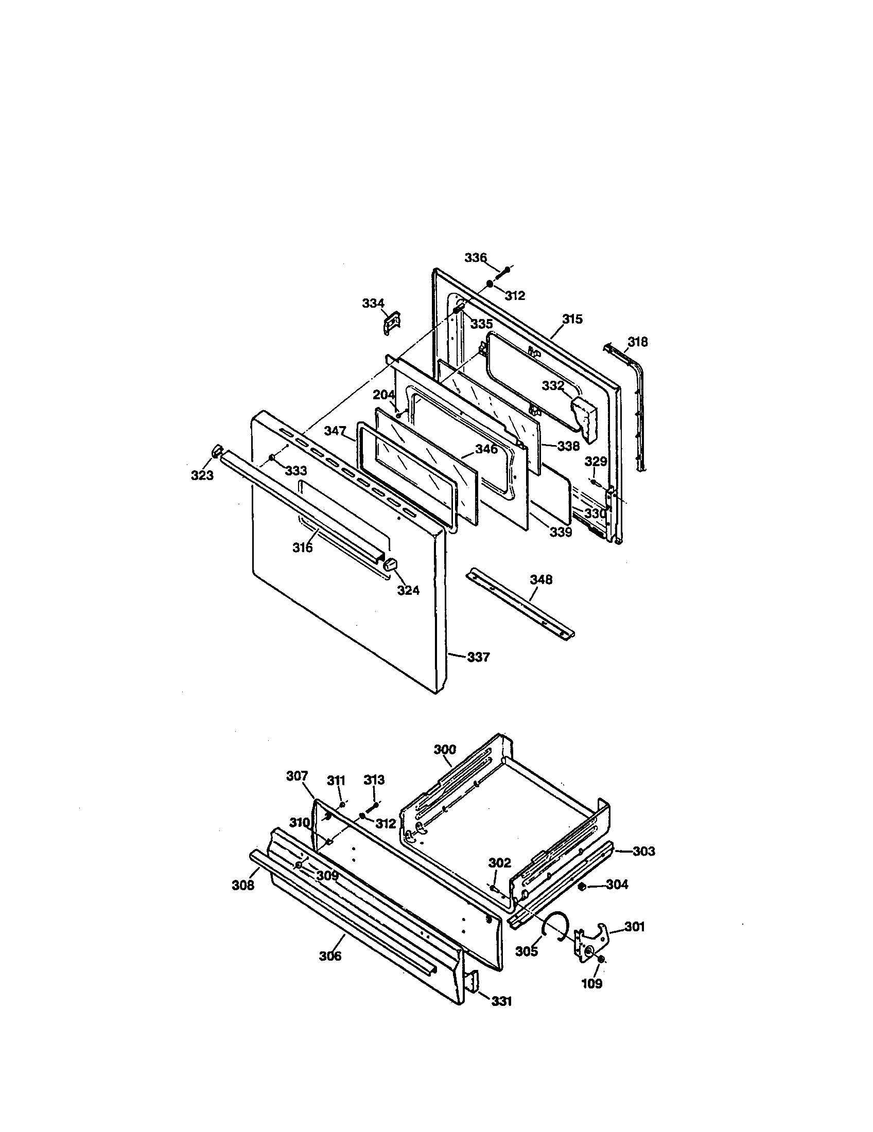 Kenmore 36275181691 door and drawer diagram