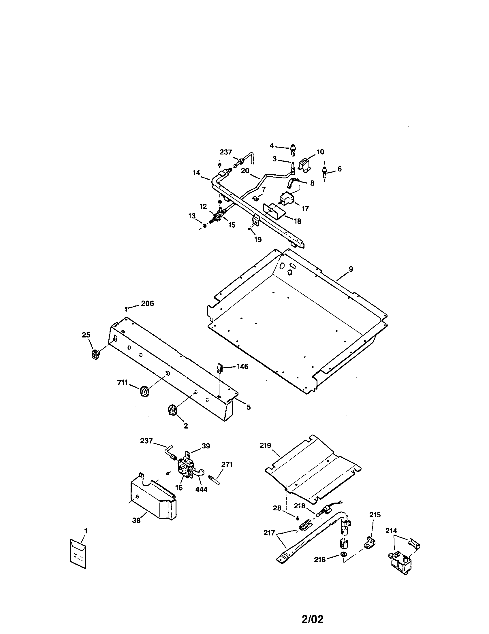Kenmore 3627526892 gas and burner diagram