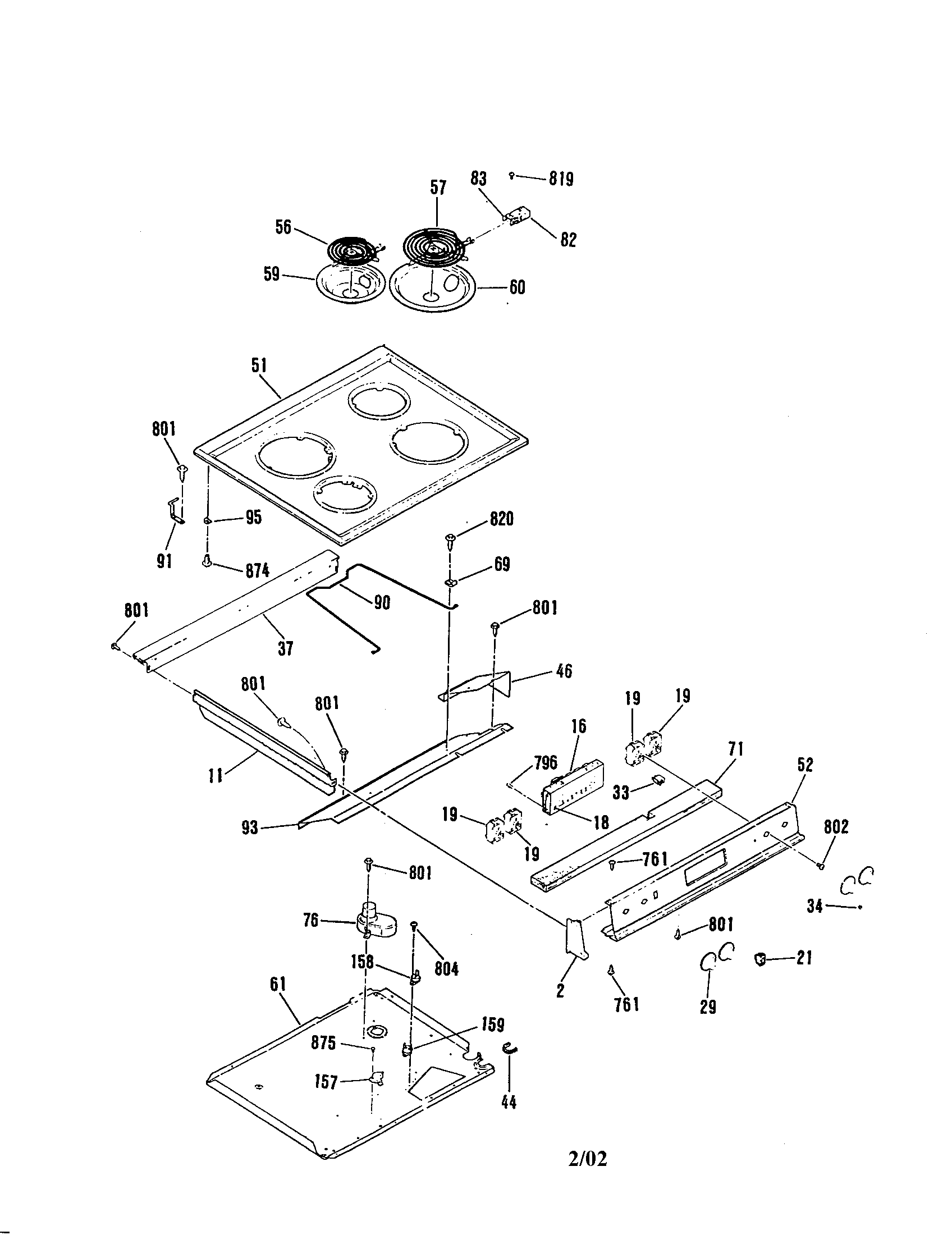 GE JSP28GP4BG maintop diagram