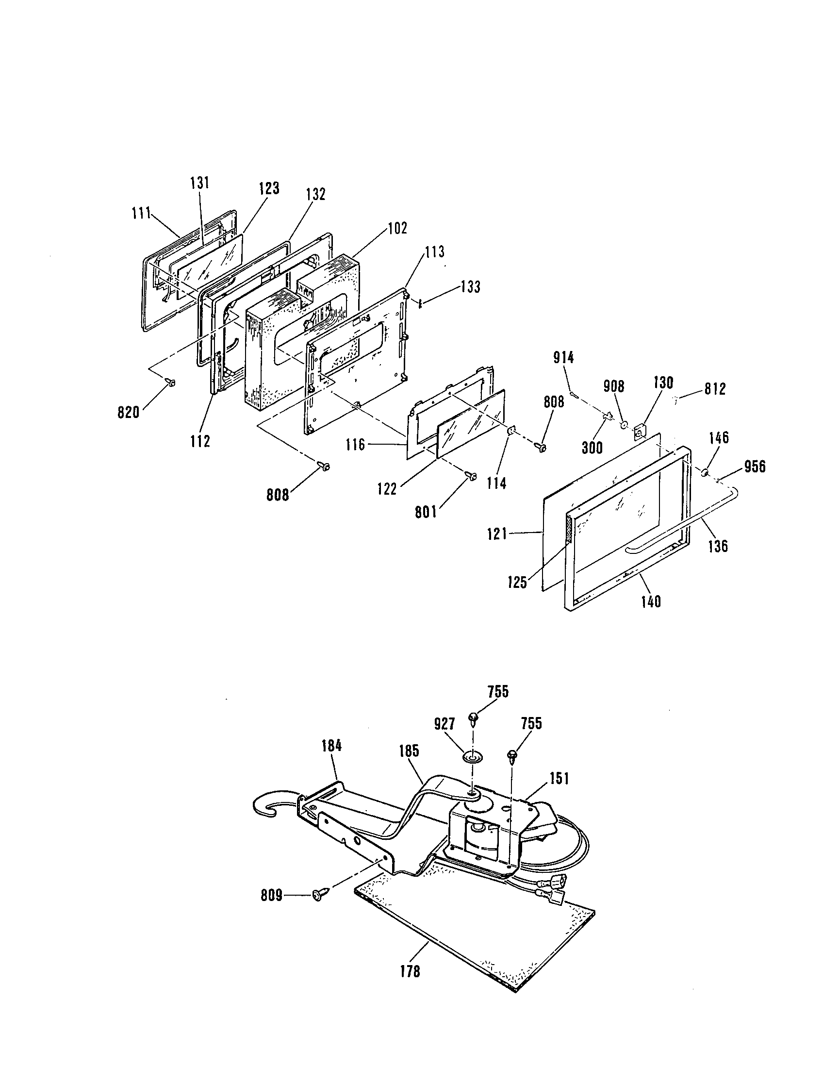 GE JSP28GP4BG door/latch diagram