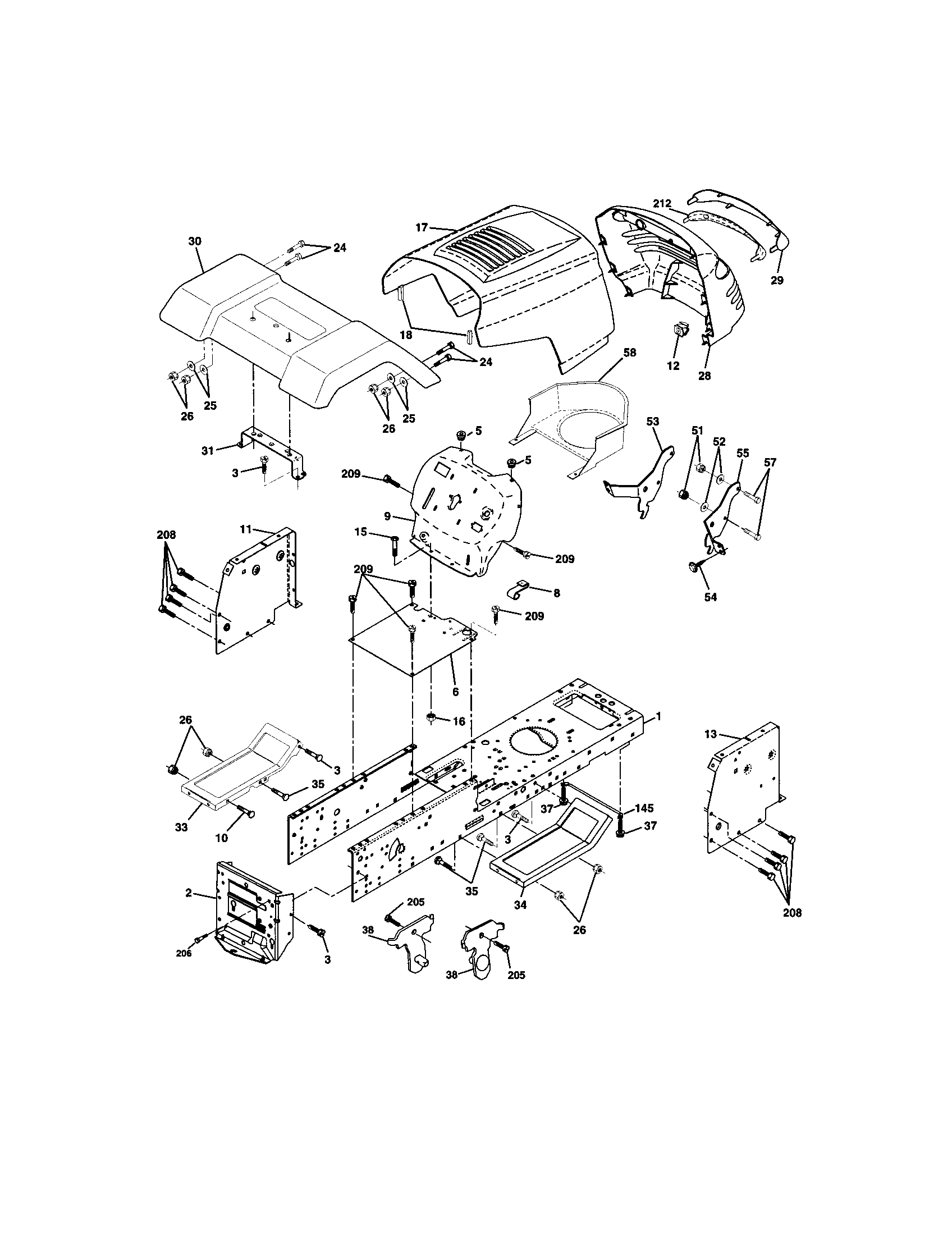 Craftsman 917271551 chassis and enclosures diagram