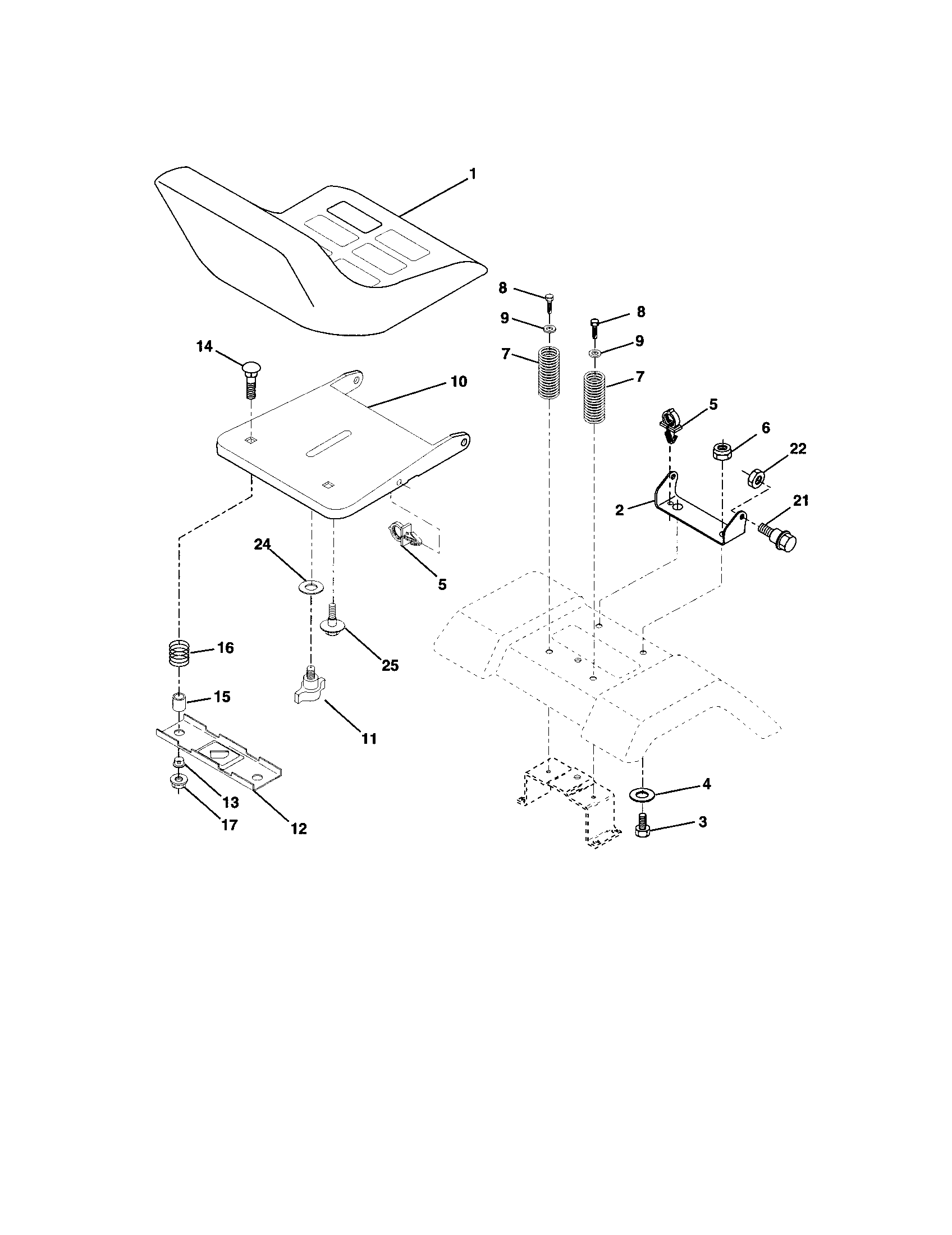 Craftsman 917271551 seat assembly diagram