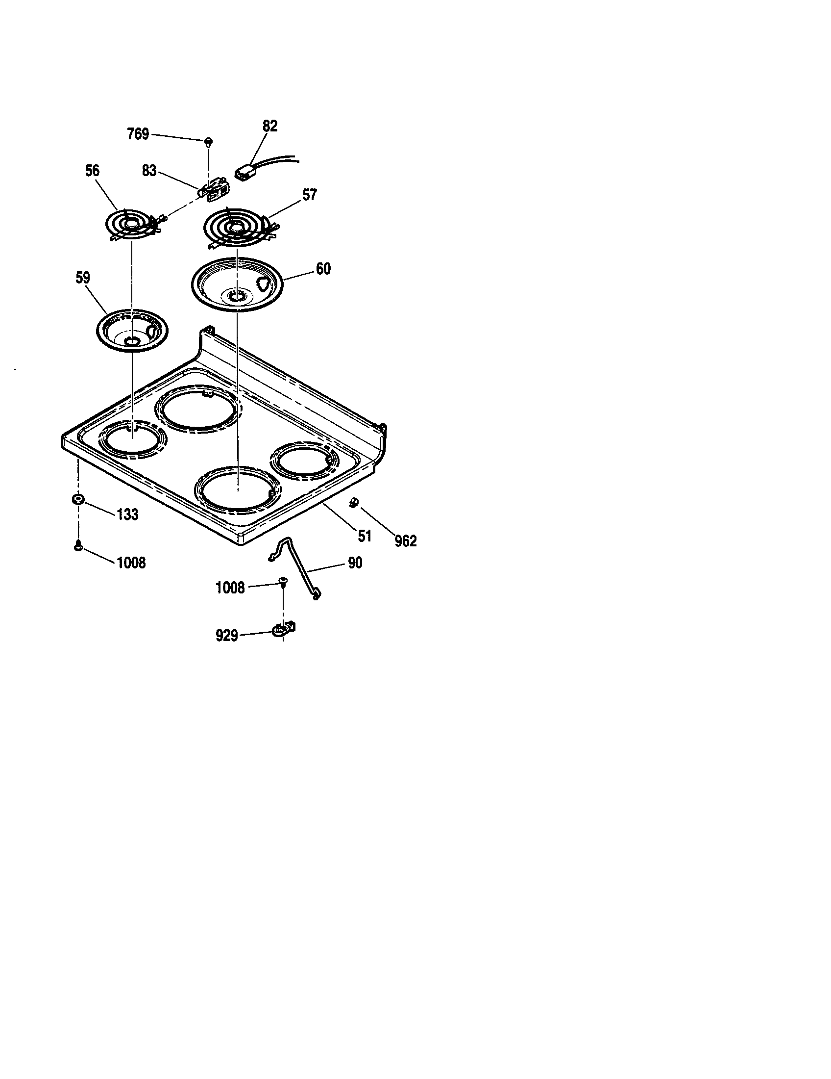 Kenmore 91192714020 maintop diagram