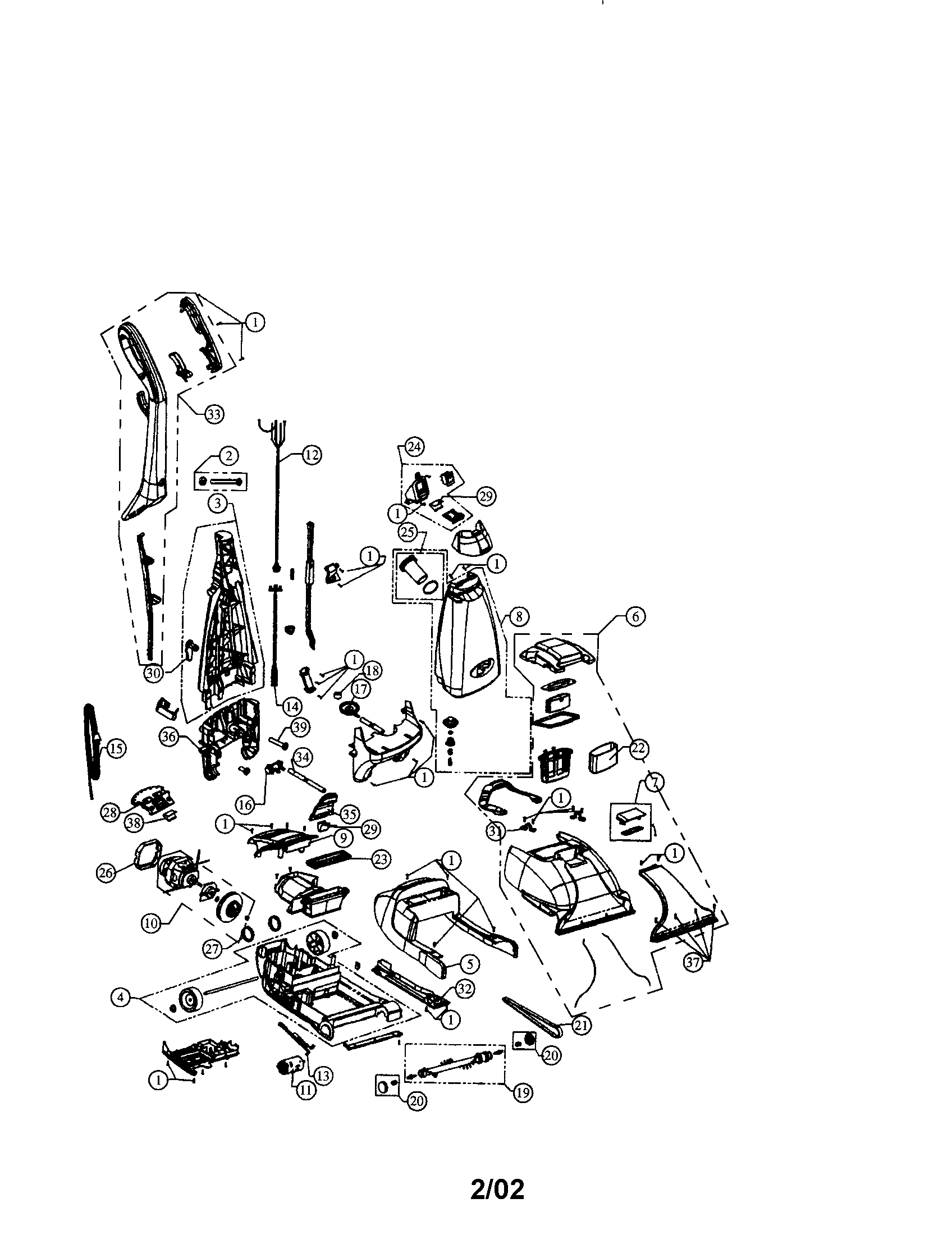 Dirt Devil CE7000 easy steamer diagram
