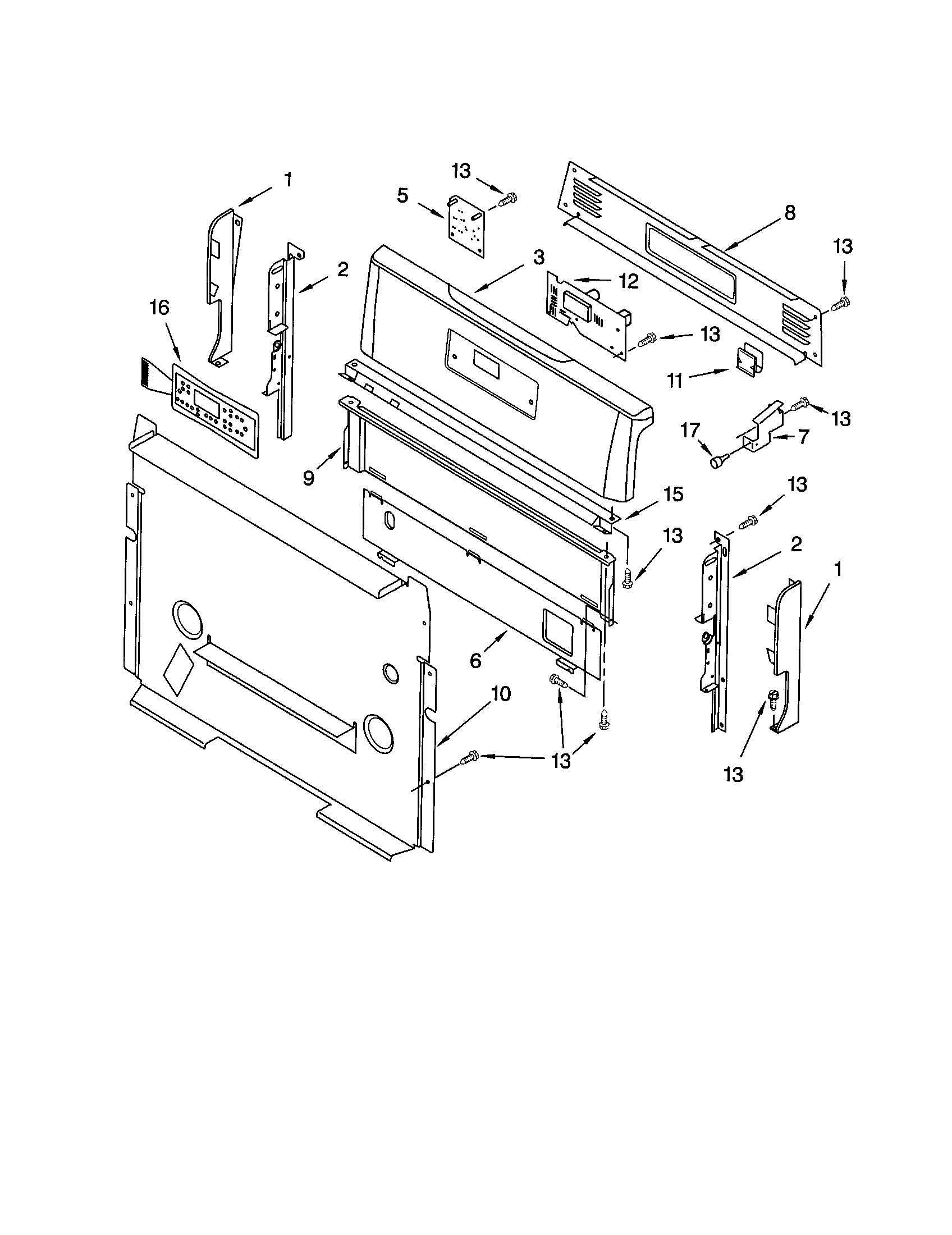 Kenmore 66575022101 control panel diagram