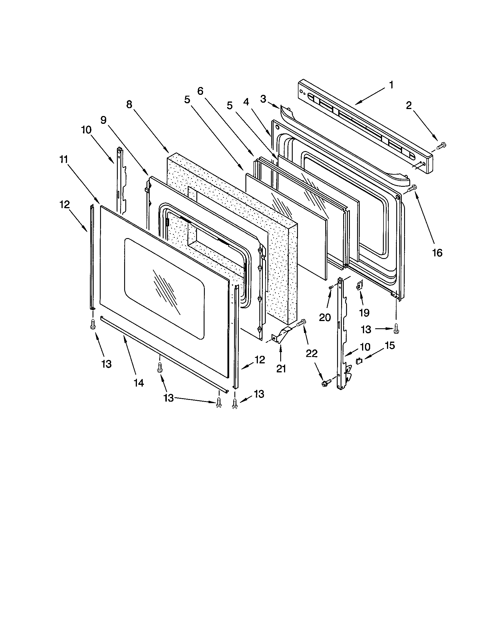 Kenmore 66575022101 door diagram