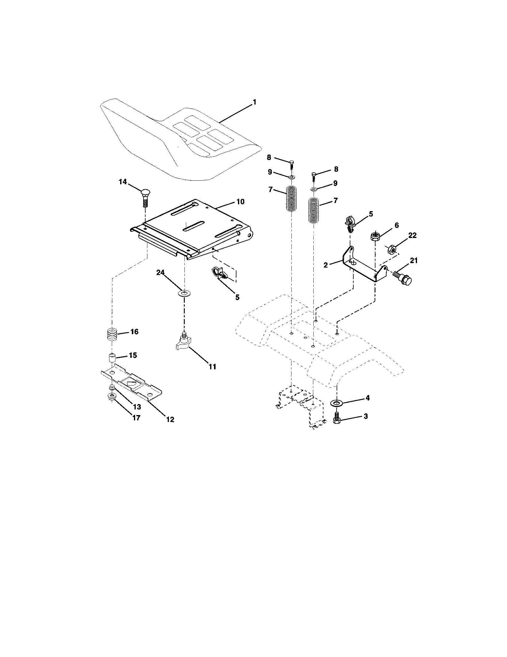 Craftsman 917272069 seat assembly diagram