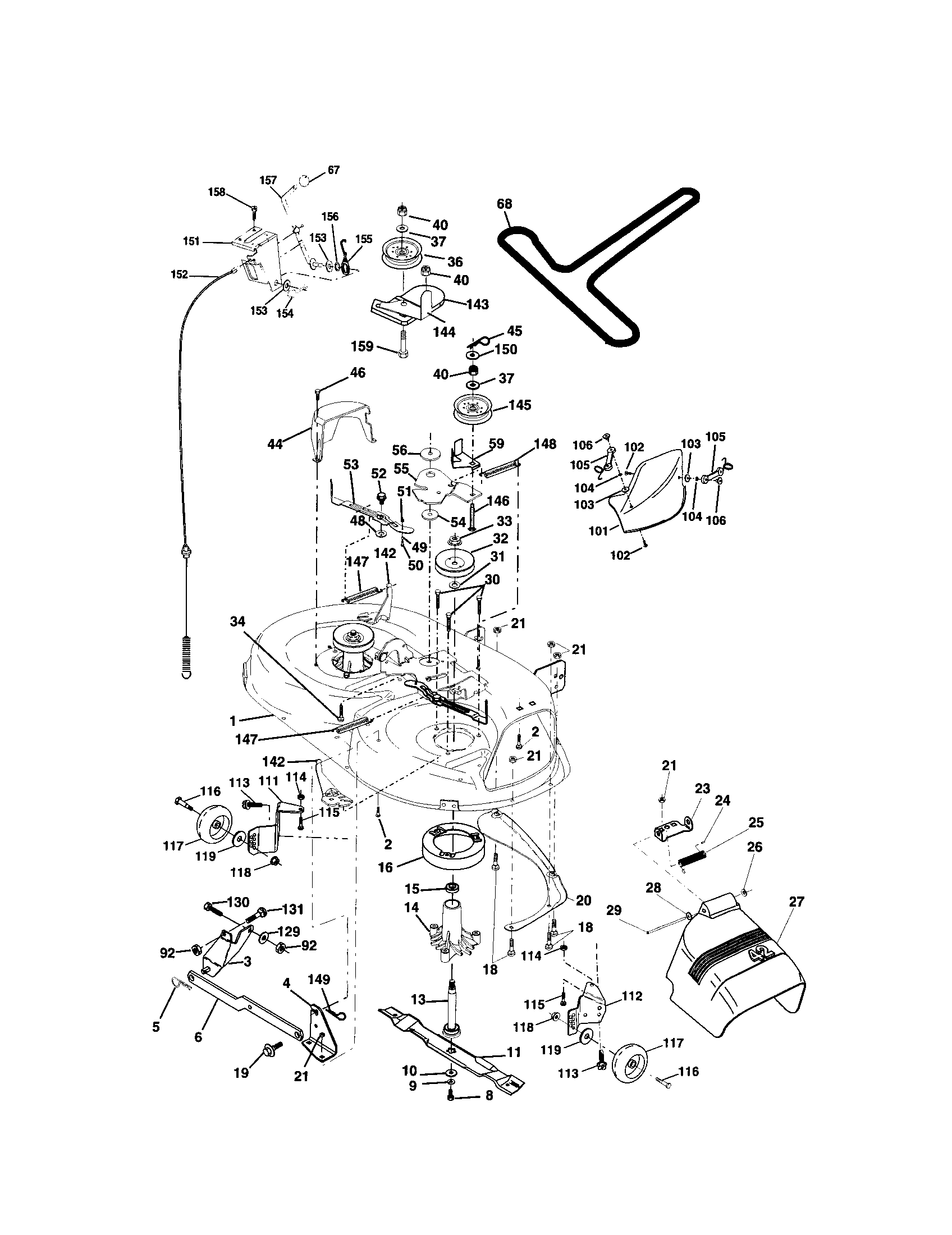 Craftsman 917272069 mower deck diagram