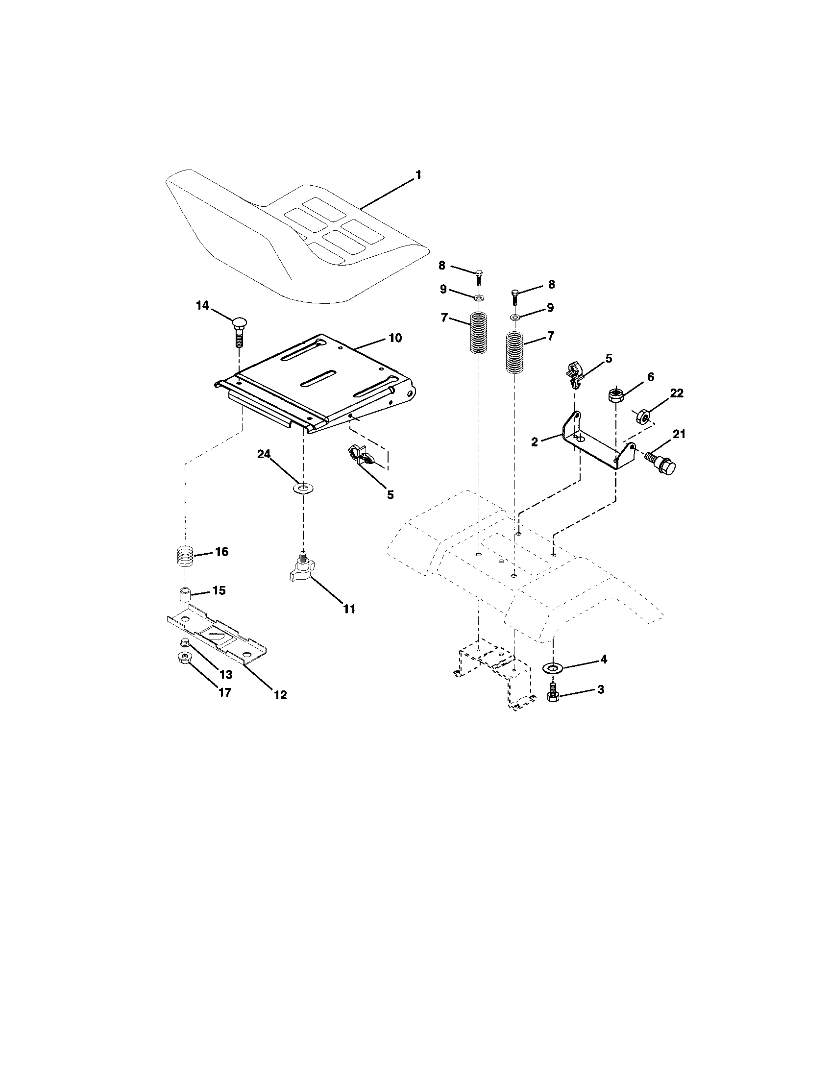 Craftsman 917271850 seat assembly diagram